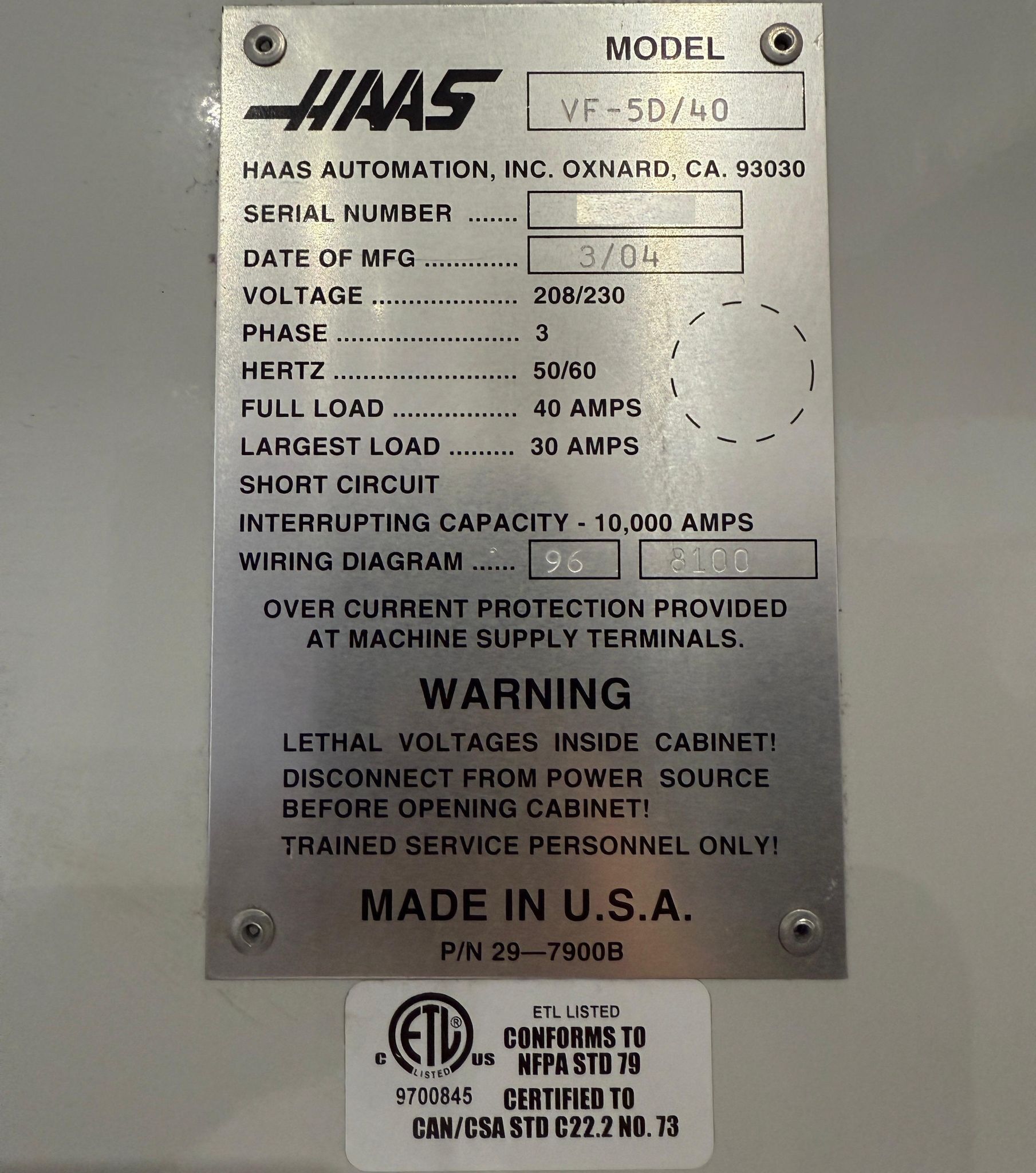 Haas VF-5B/40 CNC Vertical Machining Center - Mill 17
