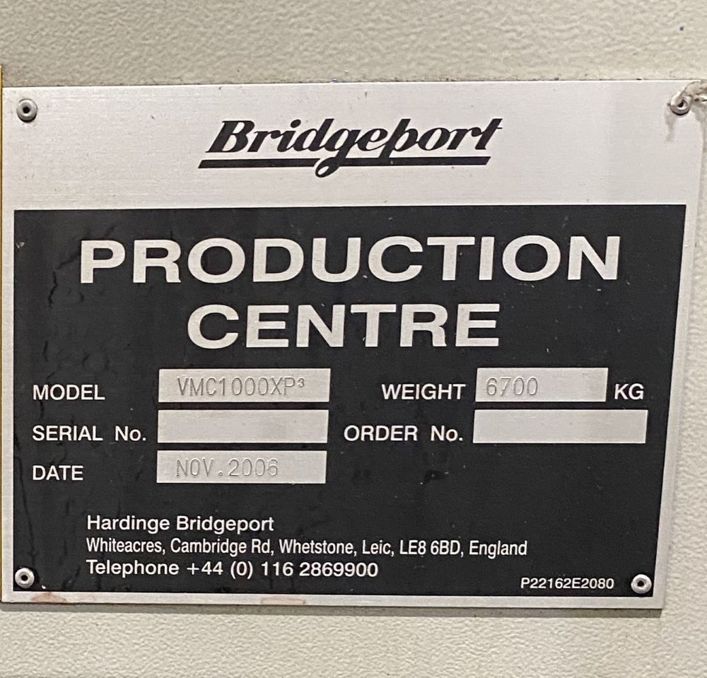 Hardinge Bridgeport 1000 XP3 CNC Vertical Machining Center 21