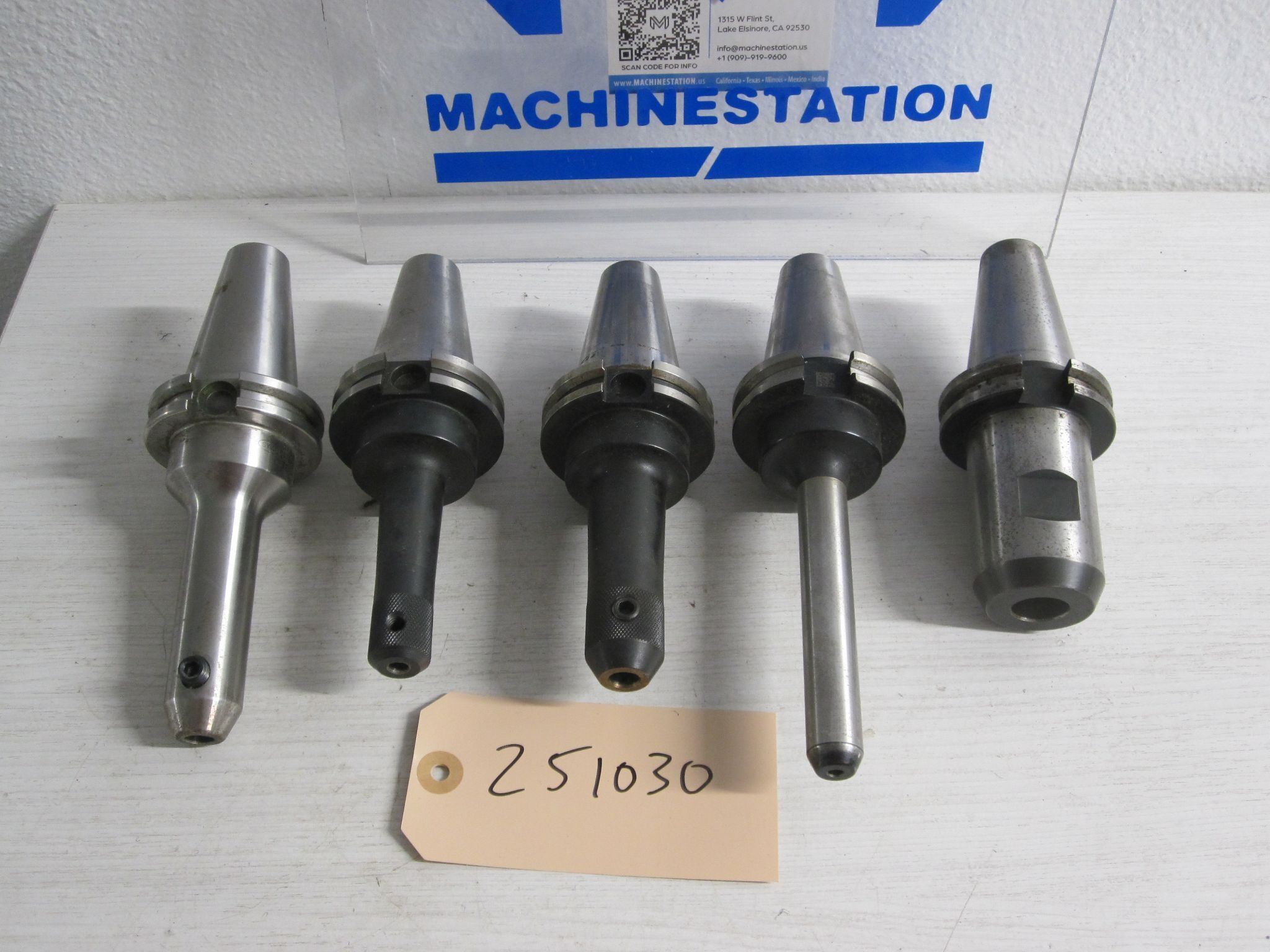 5x Lot of 5 CAT40 CT40 CAT 40 Weldon Flat End Mill Holders Tool Solid SYIC 0
