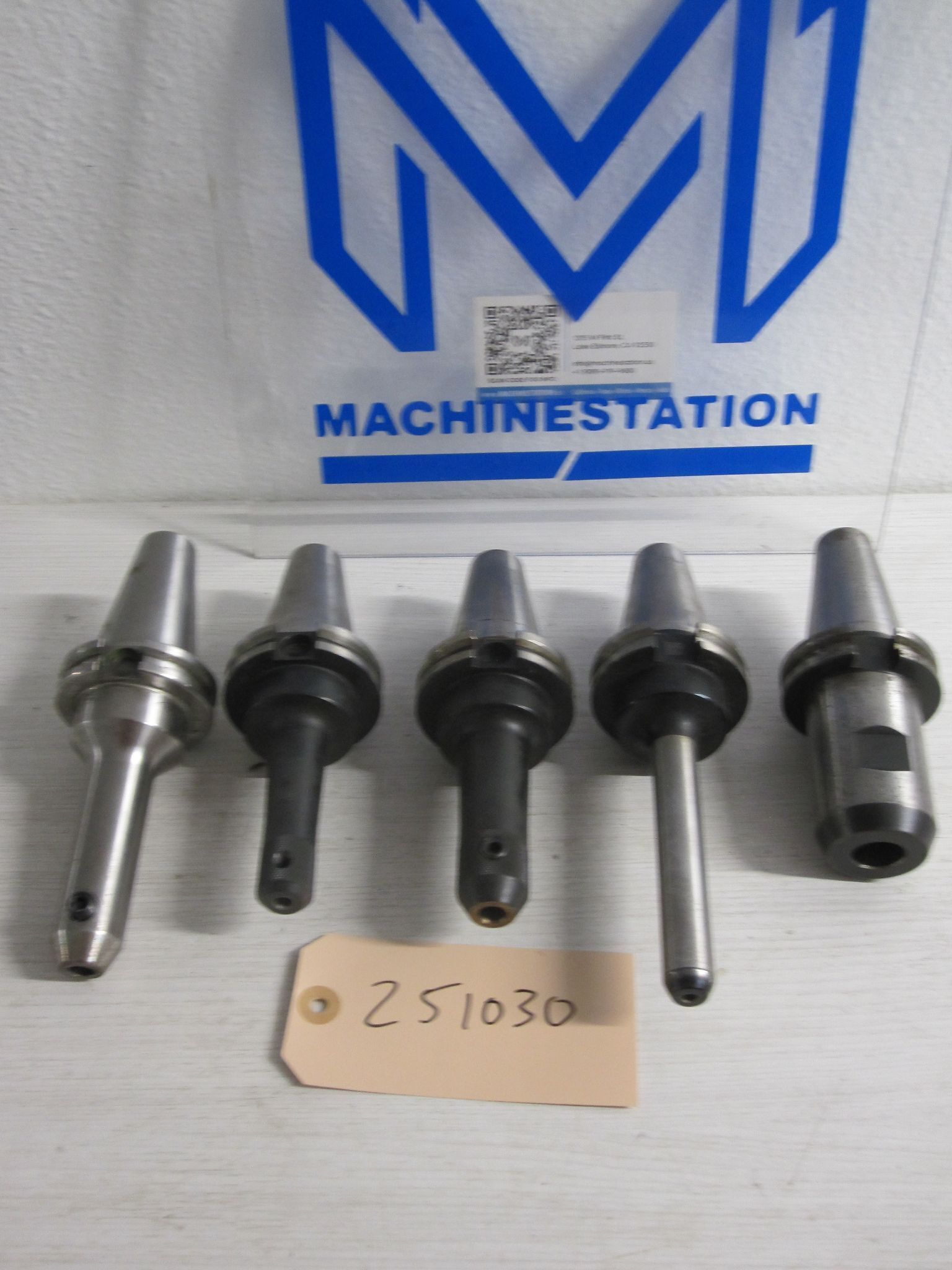 5x Lot of 5 CAT40 CT40 CAT 40 Weldon Flat End Mill Holders Tool Solid SYIC 1