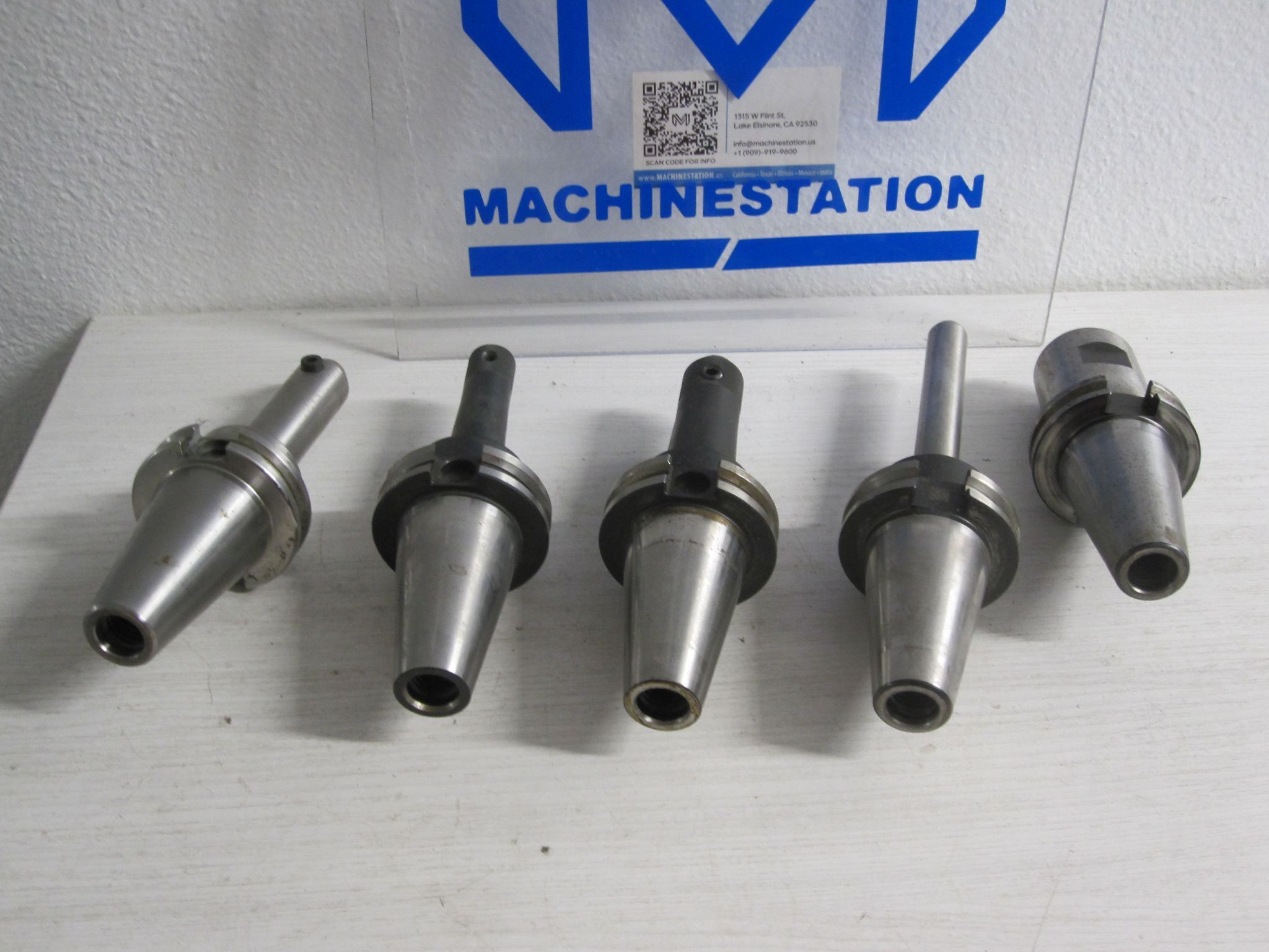 5x Lot of 5 CAT40 CT40 CAT 40 Weldon Flat End Mill Holders Tool Solid SYIC 2