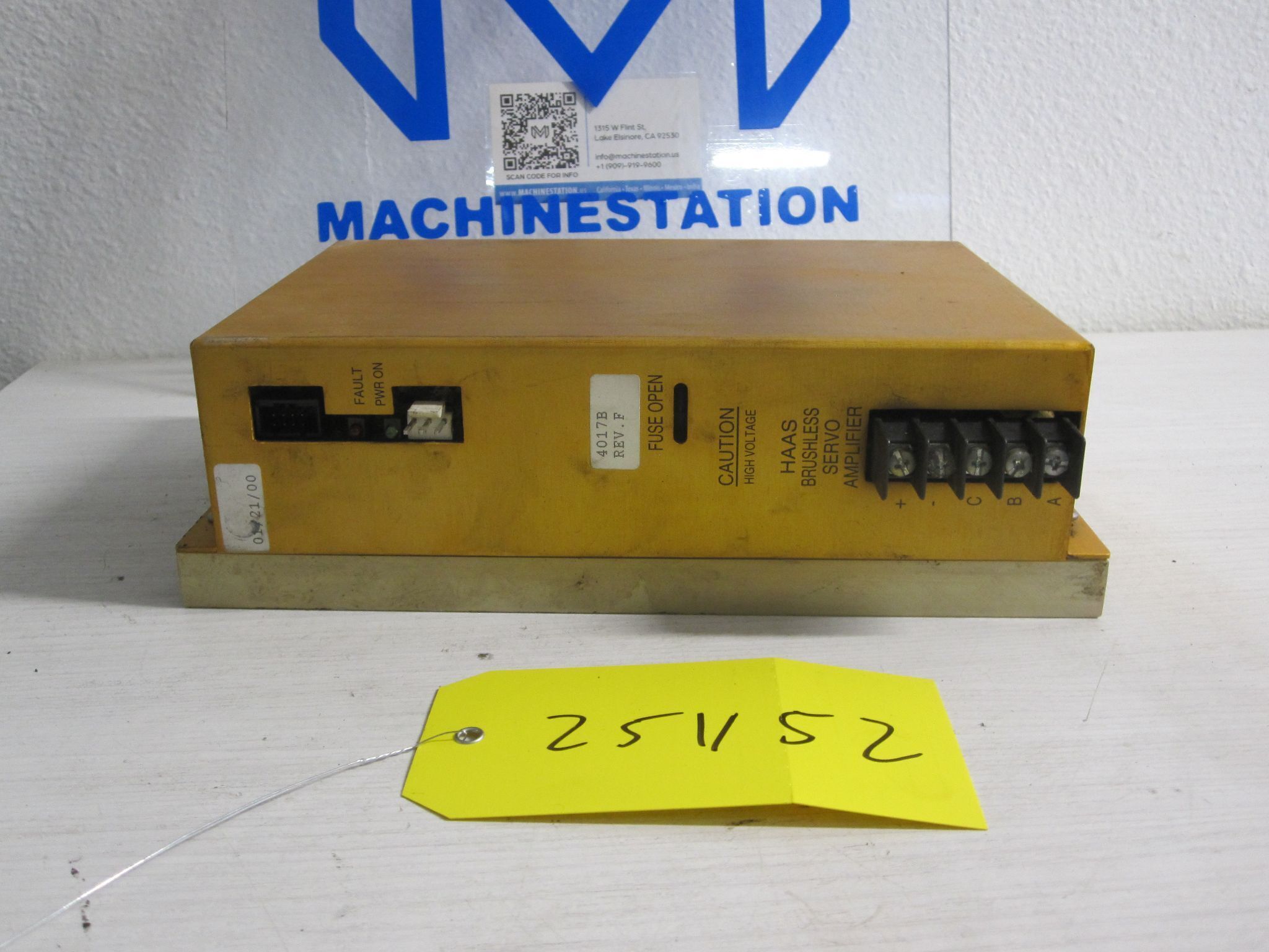 Haas 4017B Rev. F Servo Amp Amplifier HAAS 4017B-F AC Brushless Drive 1