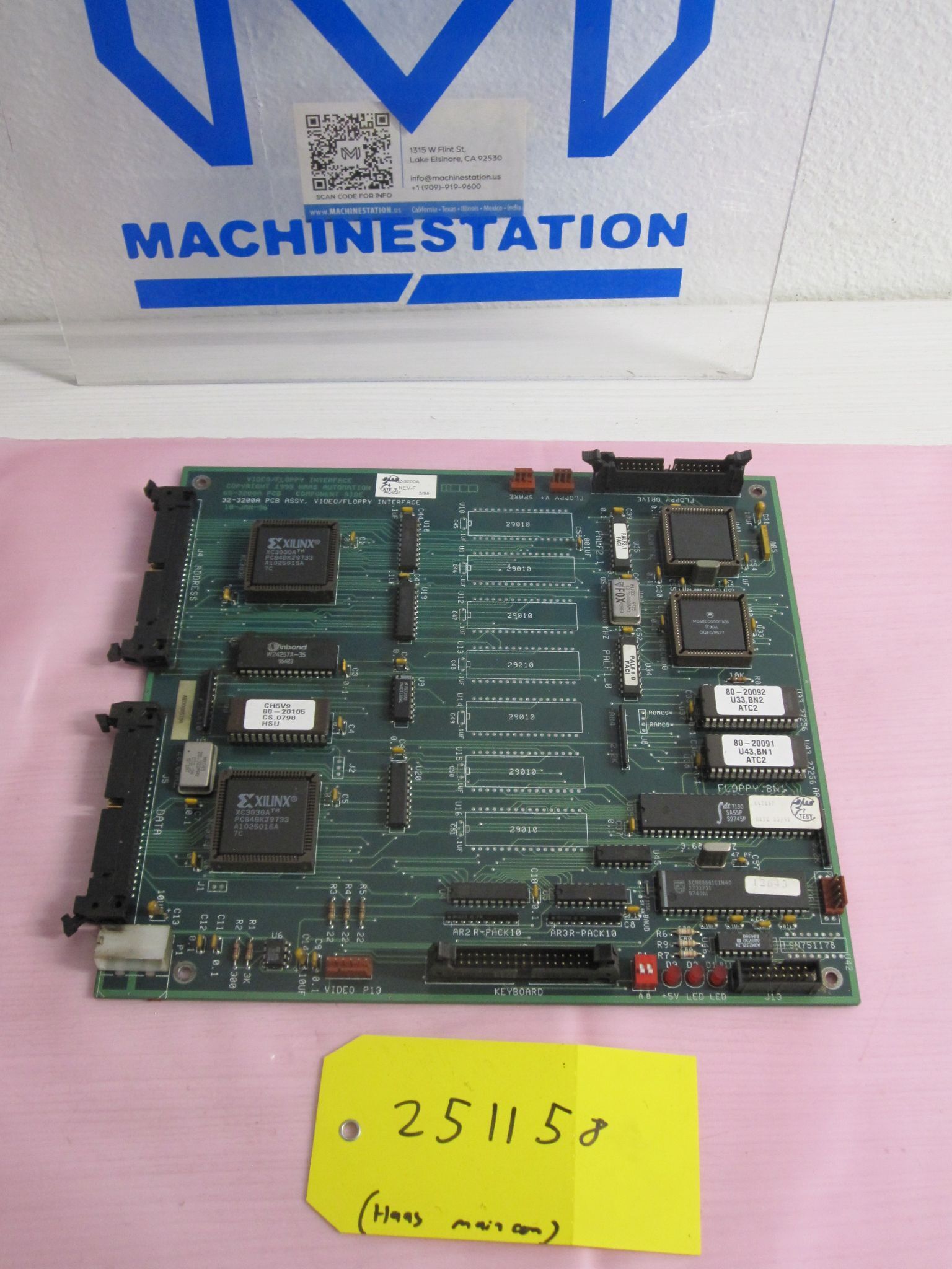 Haas 32-3200A REV. F Video / Floppy Interface PCB ASSY. 65-3200A 2