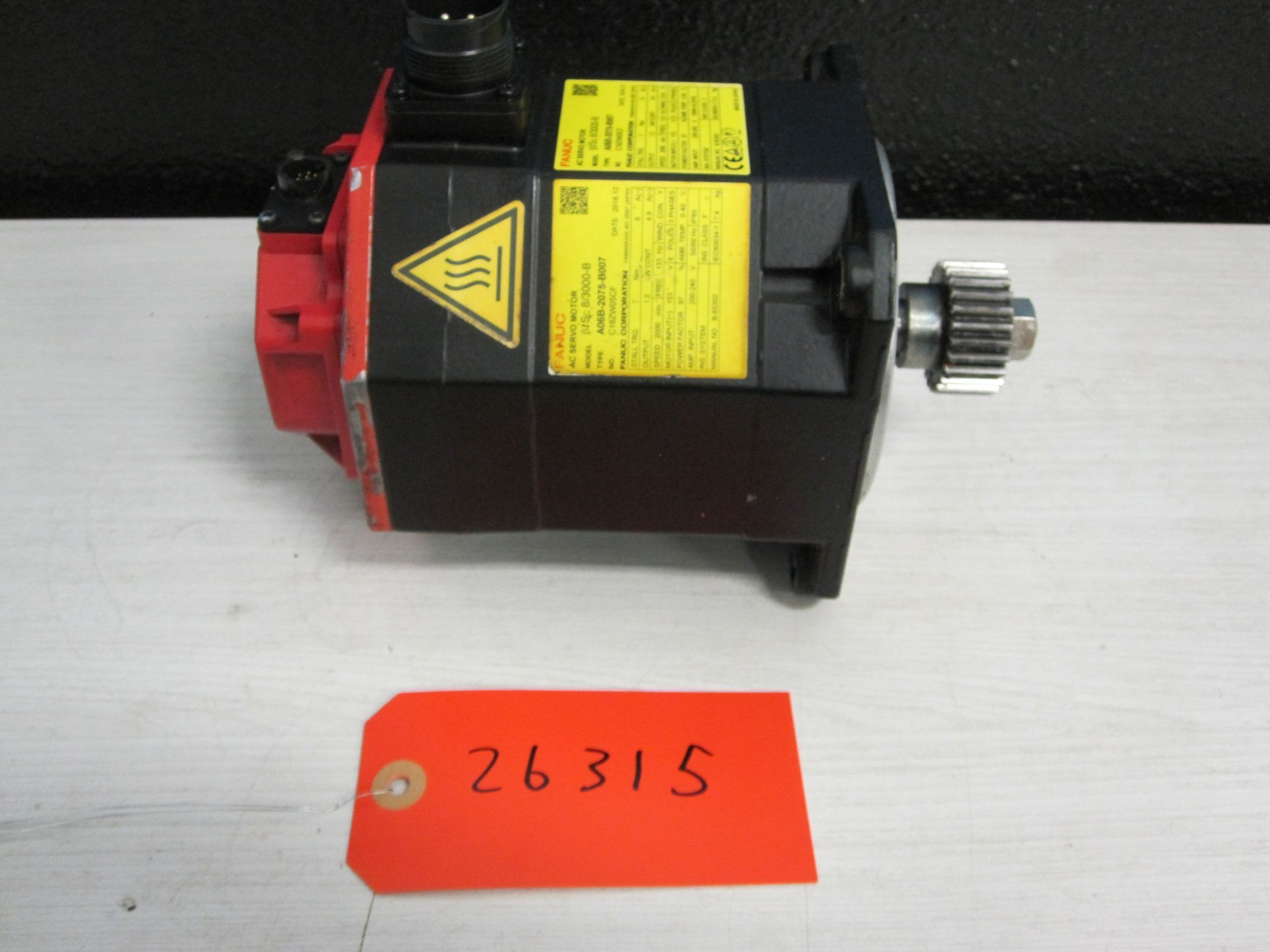 FANUC A06B-2075-B007 BISC 8/3000-B AC SERVO MOTOR W/ ENCODER 1