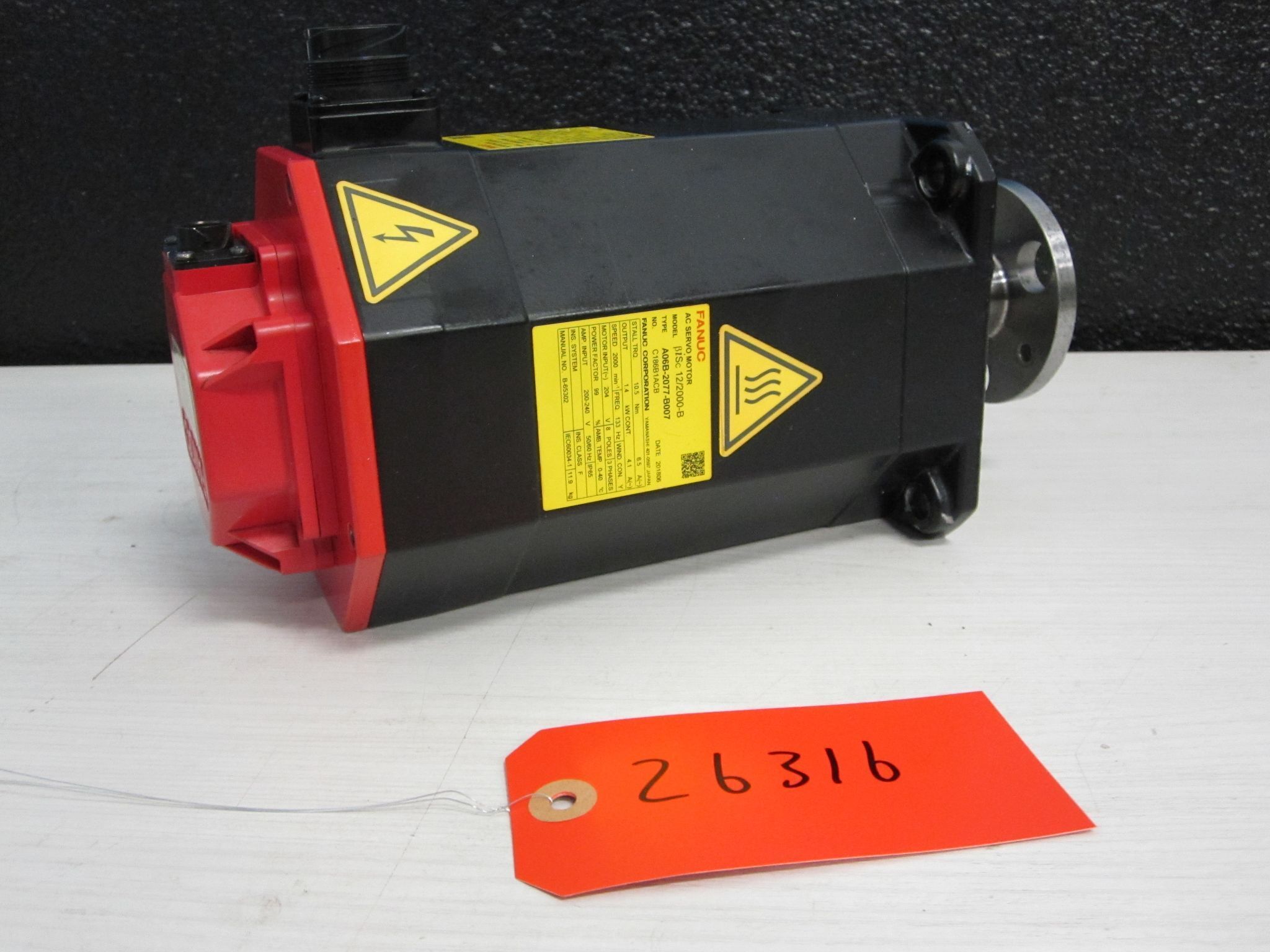 FANUC A06B-2077-B007 AC SERVO MOTOR BISC 12/2000-B 5