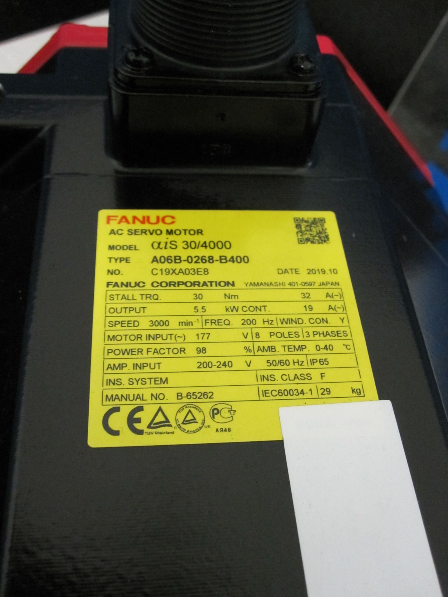 (As-Is) FANUC AC SERVO MOTOR AIS 30/4000 A06B-0268-B400 6