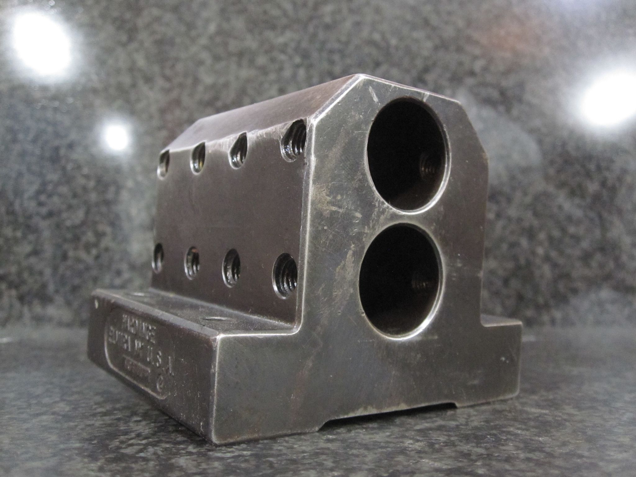 HARDINGE SG-34M STATIC 2X DOUBLE DUAL BORING BAR HOLDER 76 X 51 MM W/ KEY 40 MM 1.0" INCH 5