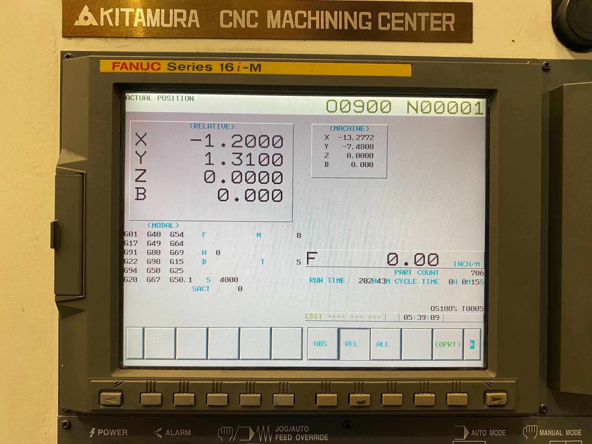 KITAMURA HX-300i HORIZONTAL MACHINING CENTER TSC 4TH AXIS 10K RPM 4