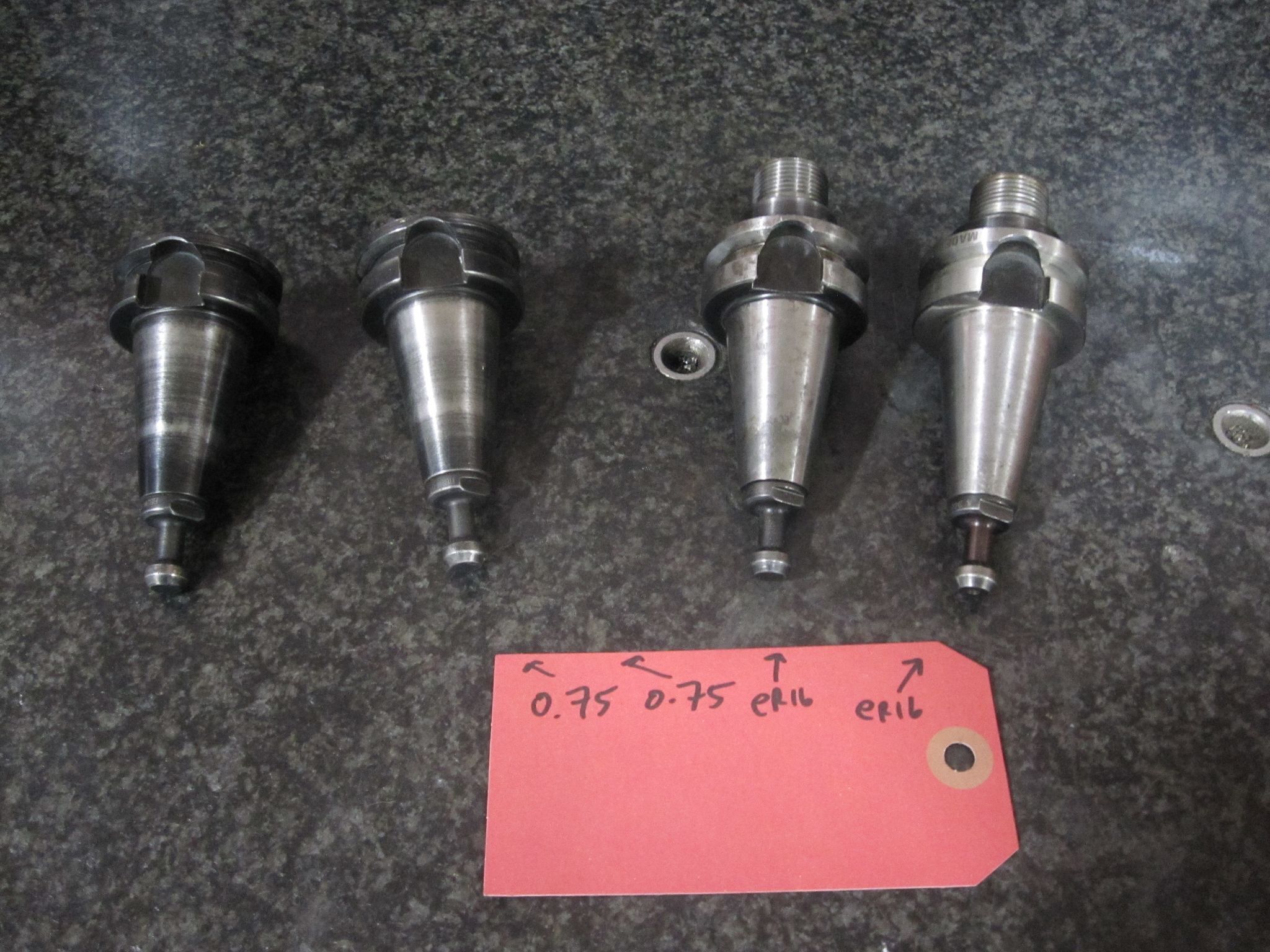 4X LOT OF 4 BT30 TOOL HOLDERS ER16 0.75" 3/4" KENNAMETAL COMMAND VALENITE 3