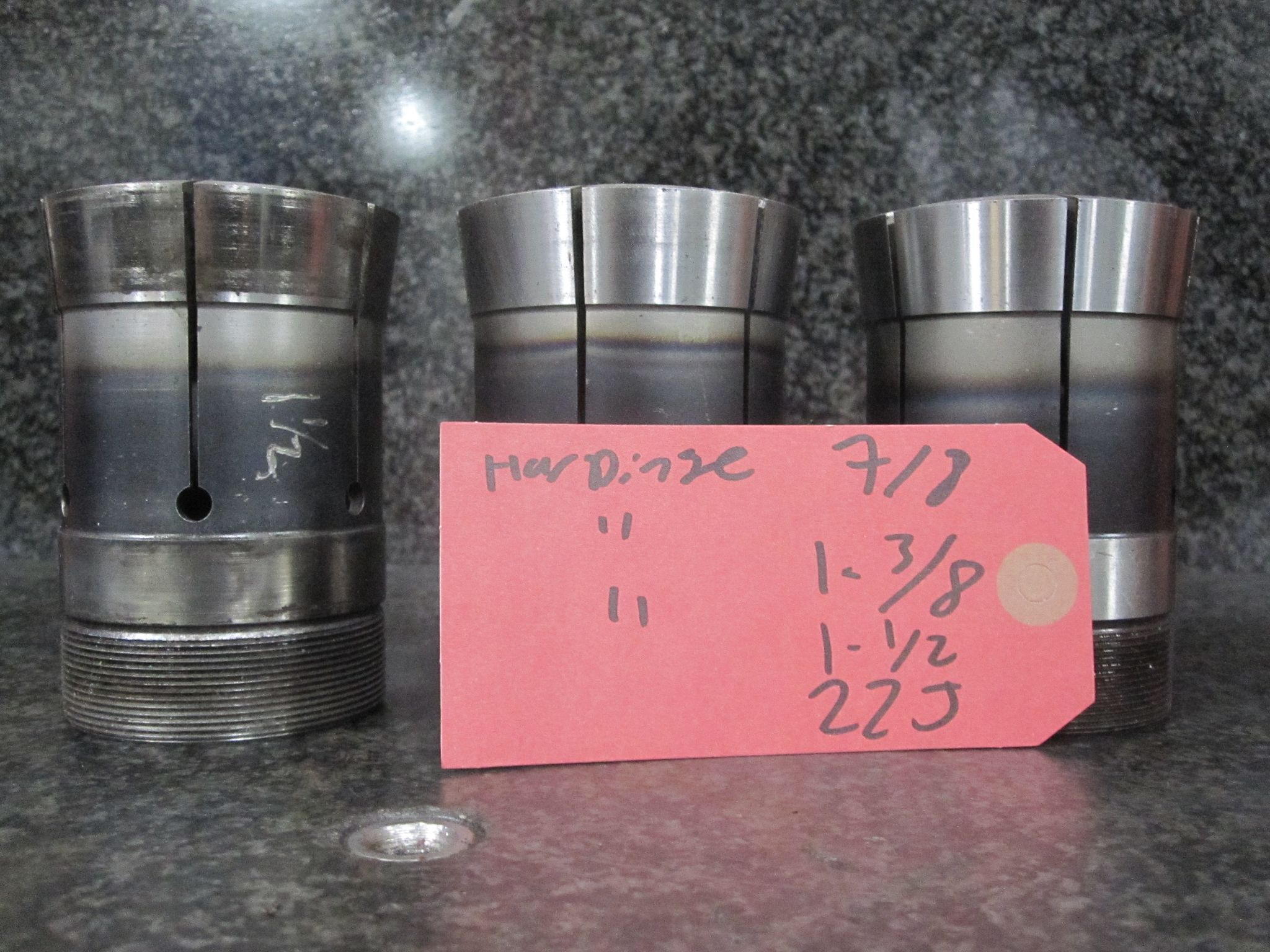 3X LOT OF 3 HARDINGE 22J COLLETS 7/8" 1-3/8" 1-1/2" 1