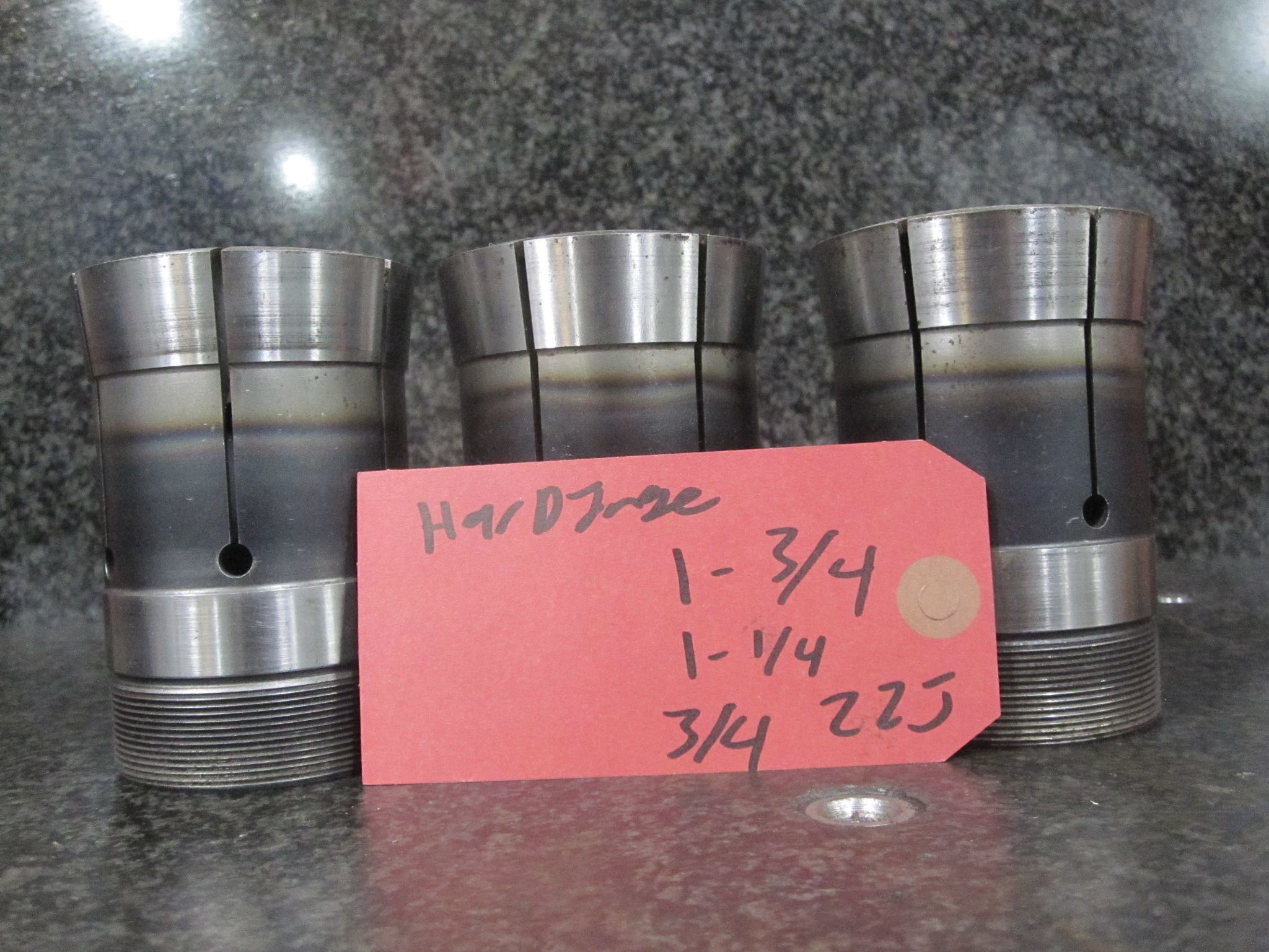 3X LOT OF 3 HARDINGE 22J COLLETS 1-3/4" 1-1/4" 3/4" 1