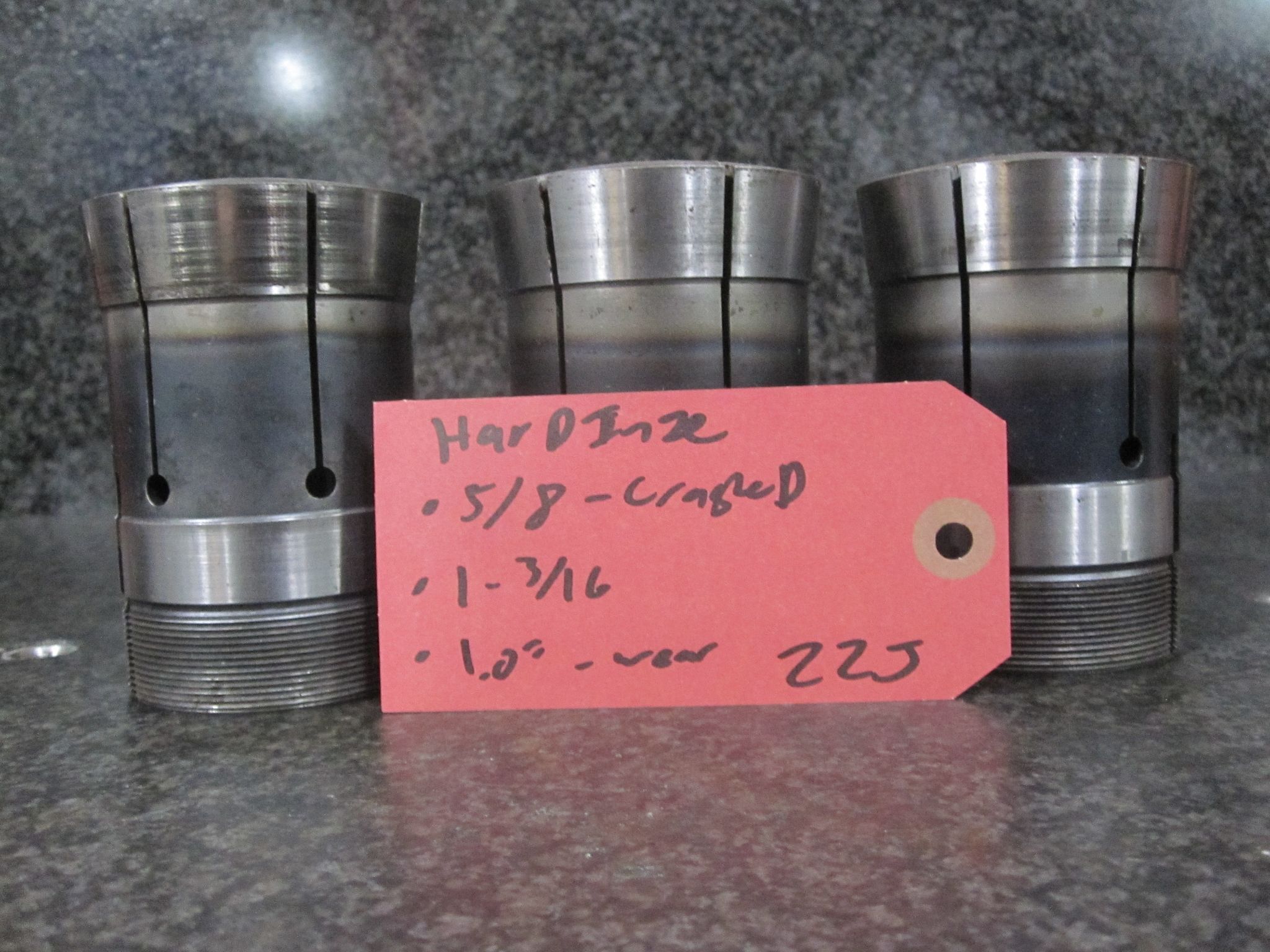 (AS-IS) 3X LOT OF 3 HARDINGE 22J COLLETS 5/8 1-3/16 1.0" 1
