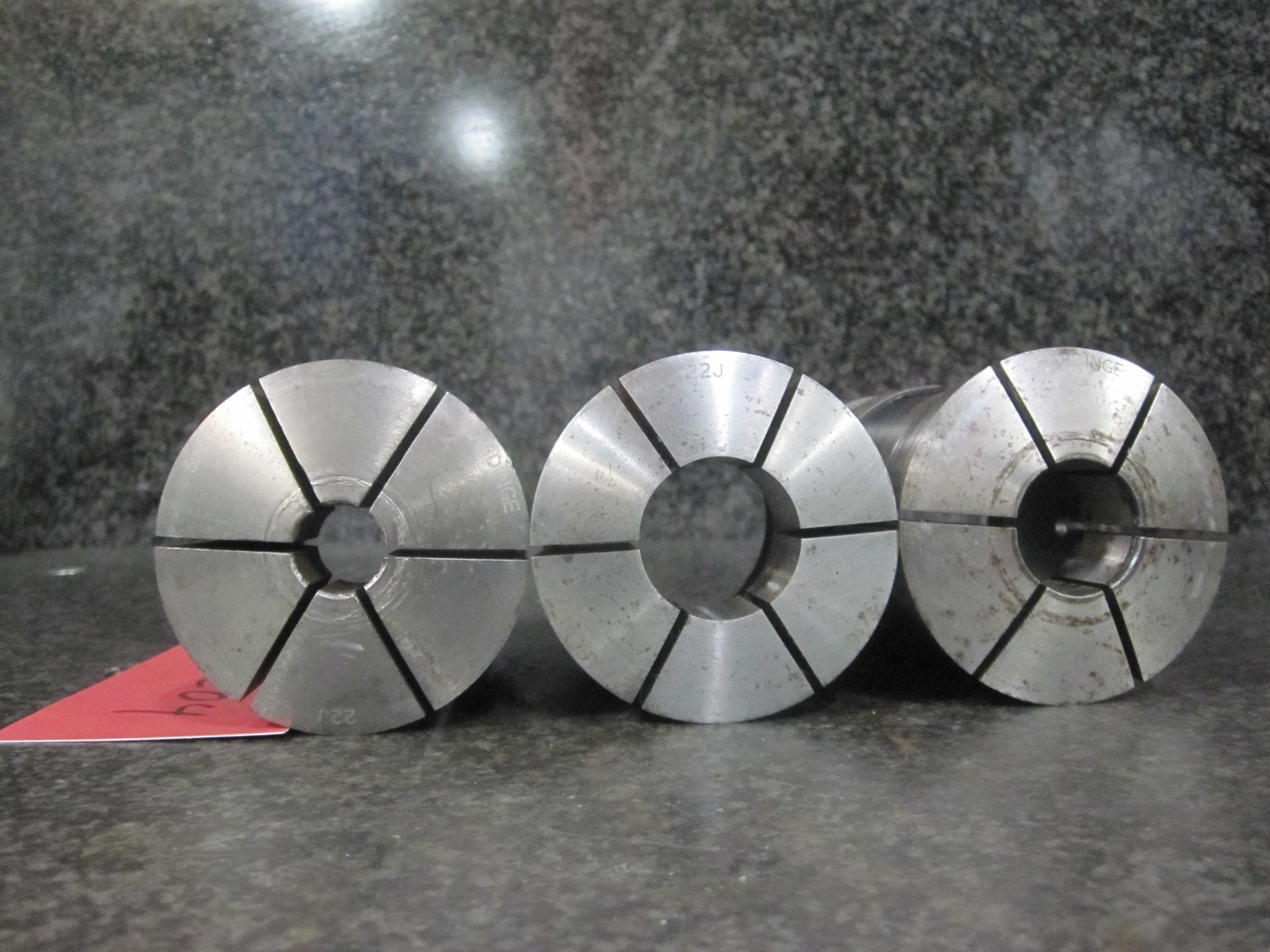 (AS-IS) 3X LOT OF 3 HARDINGE 22J COLLETS 5/8 1-3/16 1.0" 22