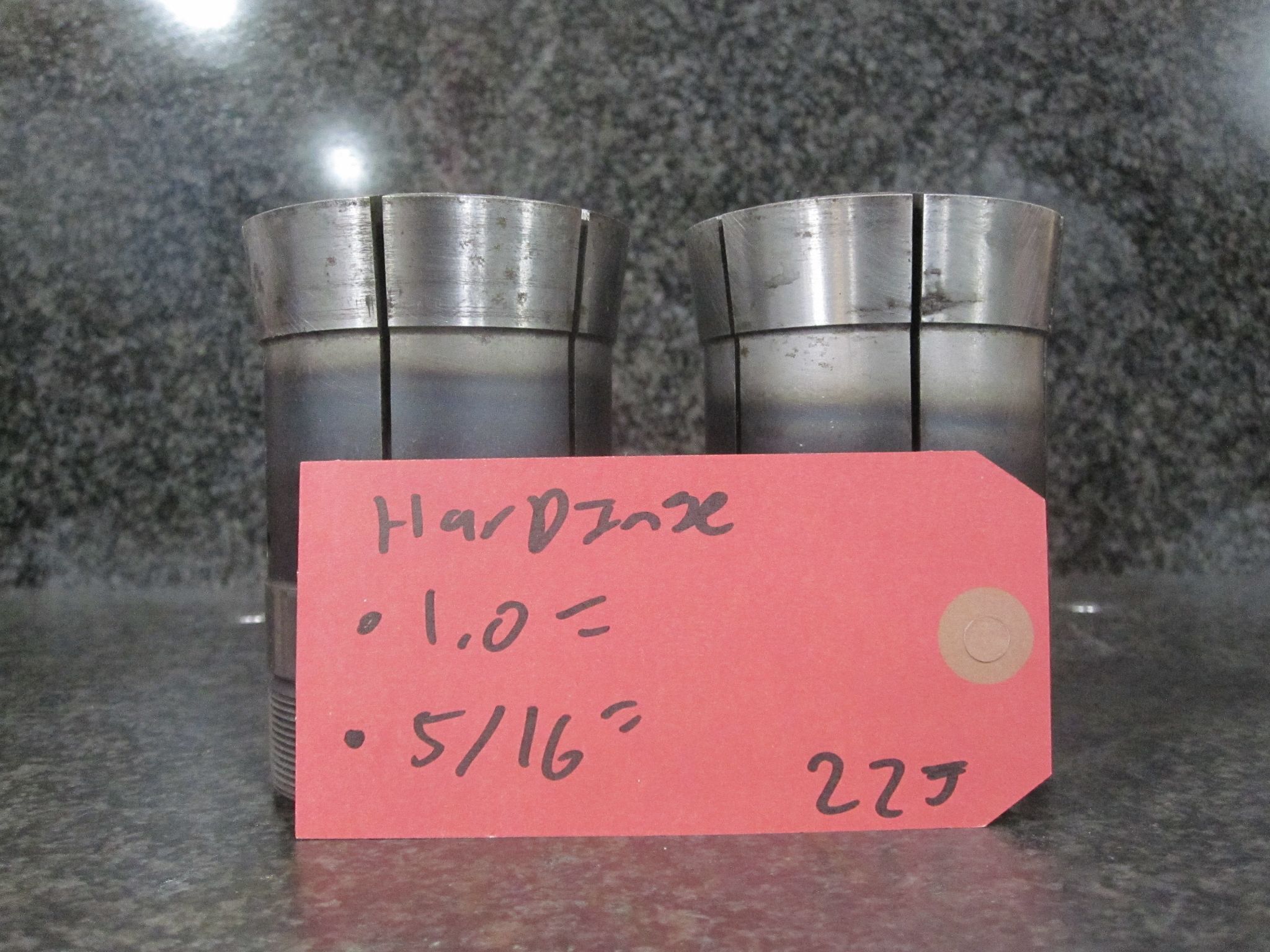 (AS-IS) 2X LOT OF 2 HARDINGE 22J COLLETS 1.0" 5/16" 1