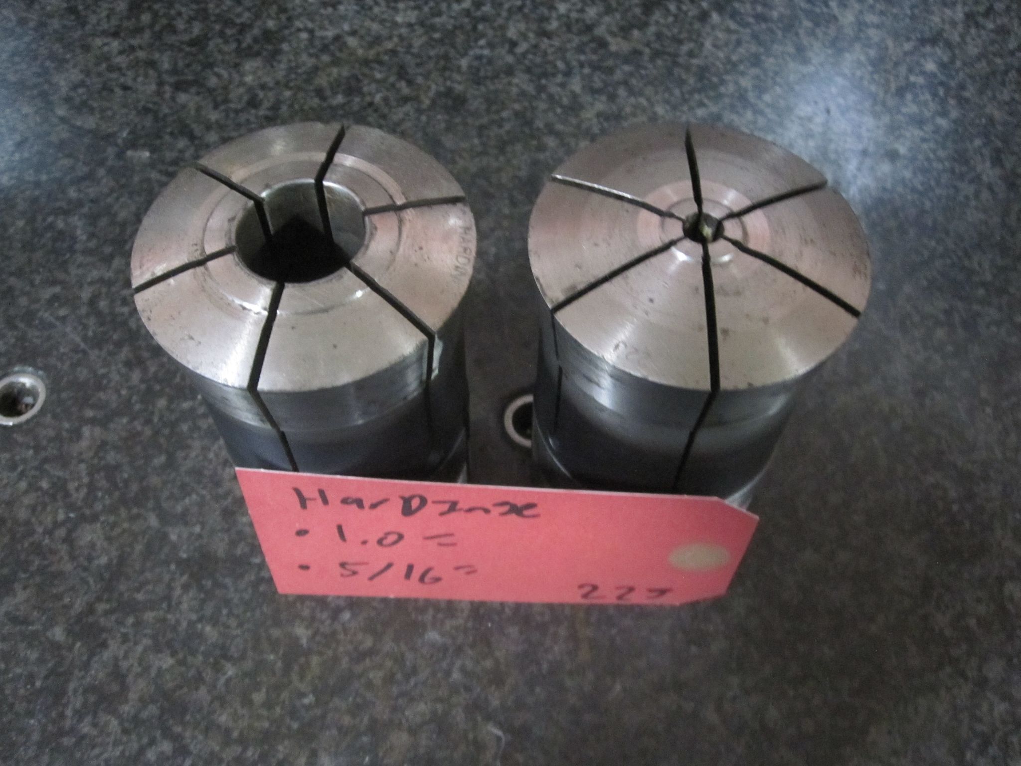 (AS-IS) 2X LOT OF 2 HARDINGE 22J COLLETS 1.0" 5/16" 2