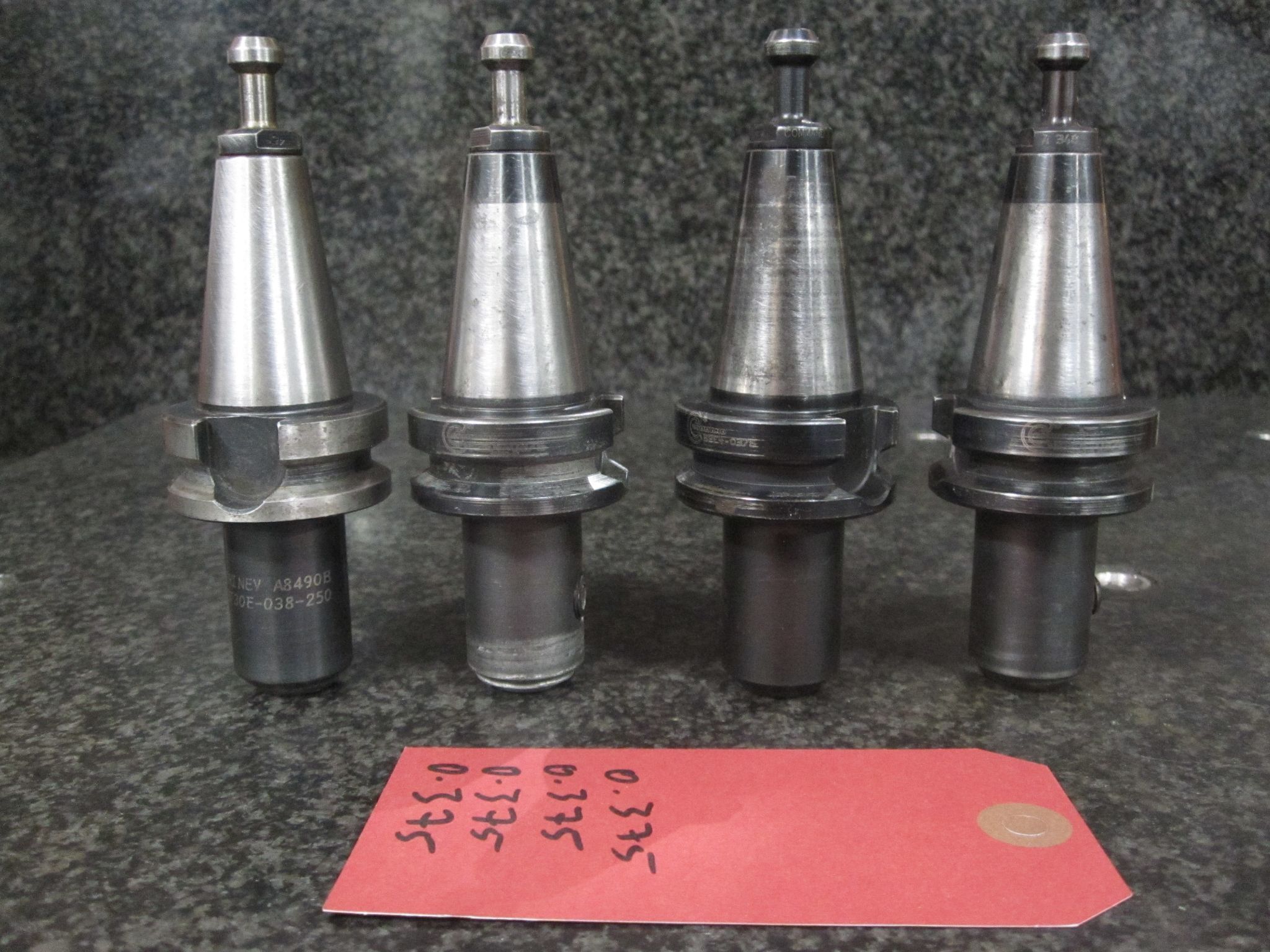 4X LOT OF 4 BT30 WELDON SIDE LOCK ENDMILL HOLDER TOOL HOLDERS 0.375" 3/8" BRINEY COMMAND 1
