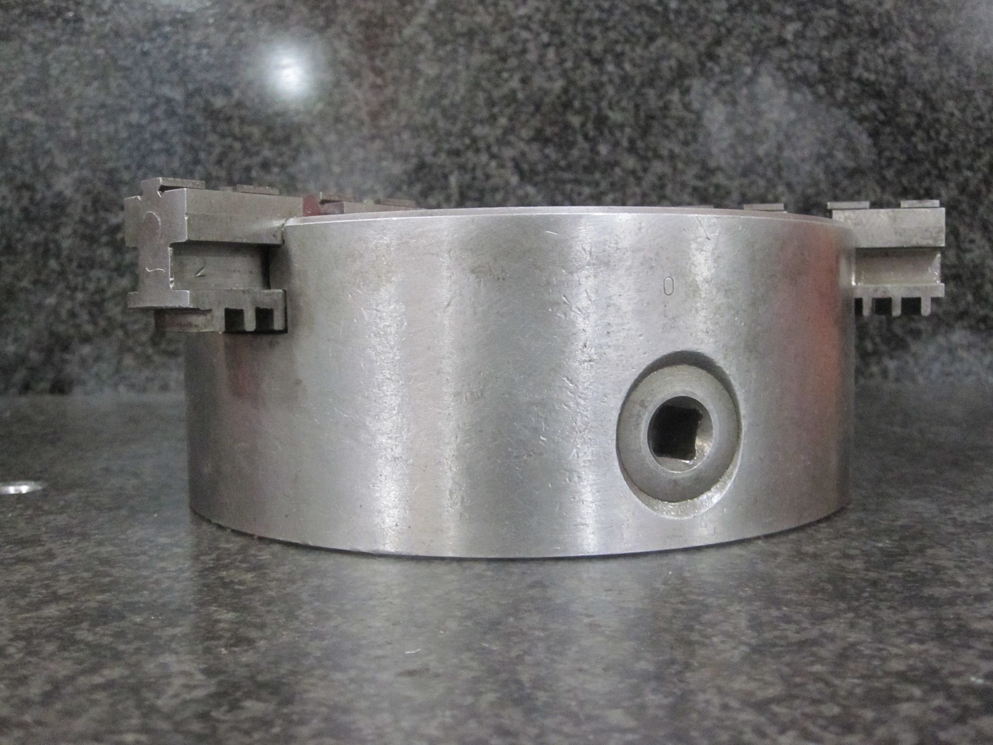 BISON 3-JAW SCROLL CHUCK 3 JAW 8" CHUCK 2" THRU HOLE FRONT MOUNT PLAIN BACK 200mm LATHE 5