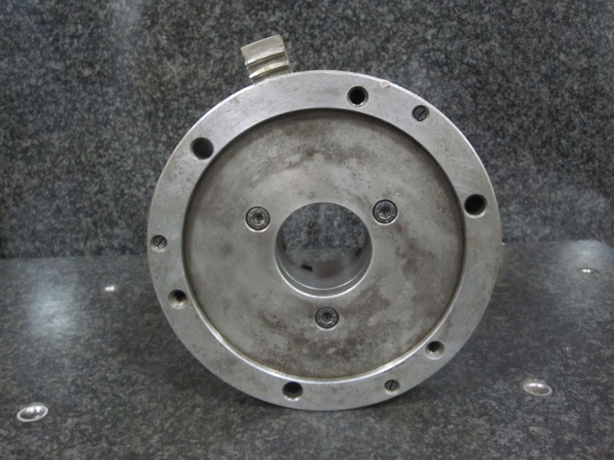 BISON 3-JAW SCROLL CHUCK 3 JAW 8" CHUCK 2" THRU HOLE FRONT MOUNT PLAIN BACK 200mm LATHE 9
