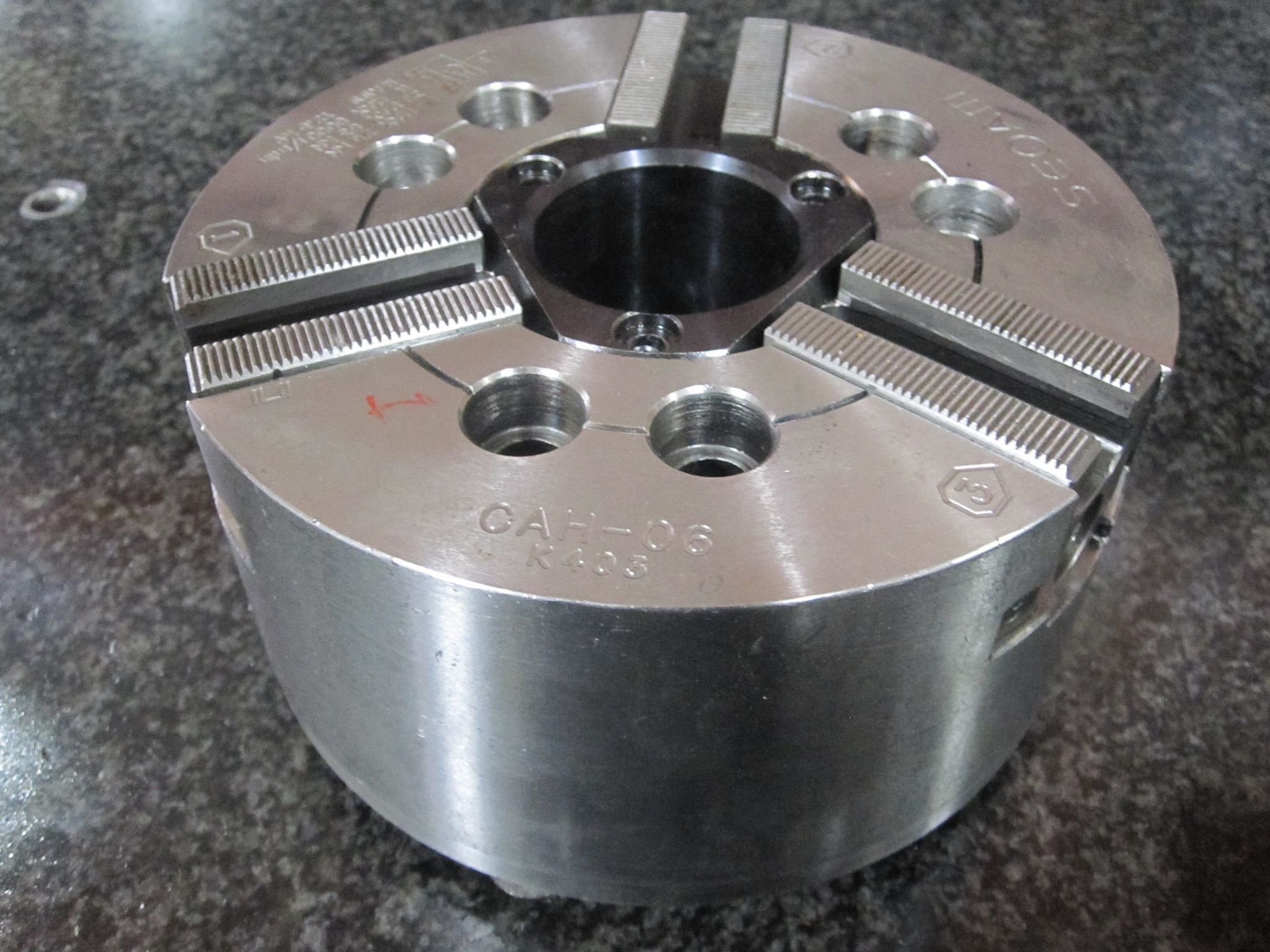 SEOAM 6" POWER CHUCK 3-JAW HYDRUALIC CAH-06 A2-5 7