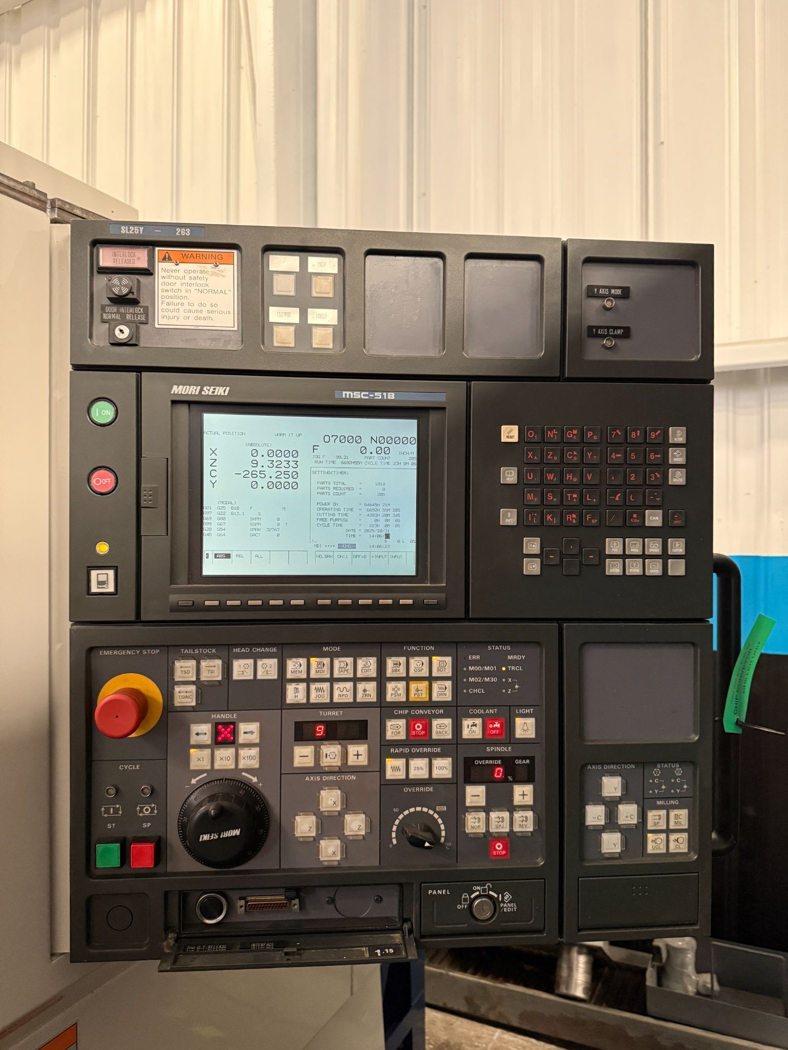 Used Mori Seiki SL-25Y/500 CNC Turning Center - C & Y Axis Lathe