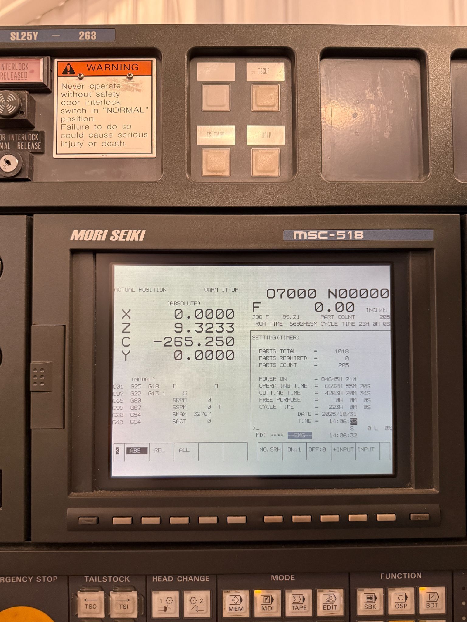 Used Mori Seiki SL-25Y/500 CNC Turning Center - C & Y Axis Lathe