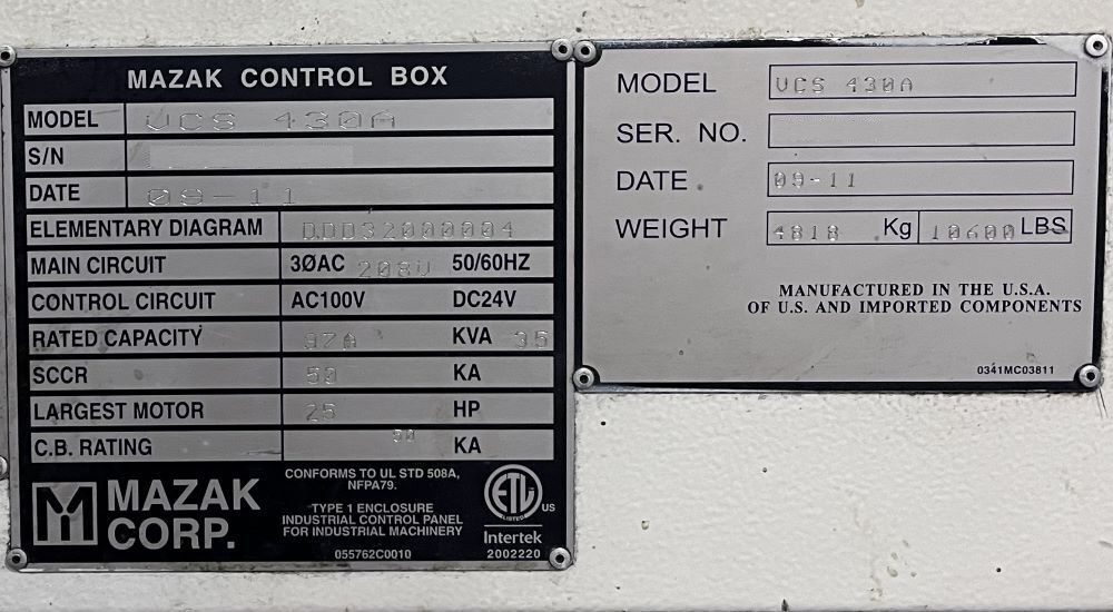 もんちページ Used Mazak VCS-430A Vertical Machining Center (2011) | Advanced