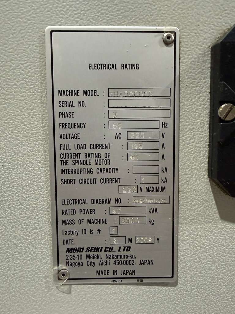 Mori Seiki NH4000 DCG Horizontal Machining Center - Mill 26