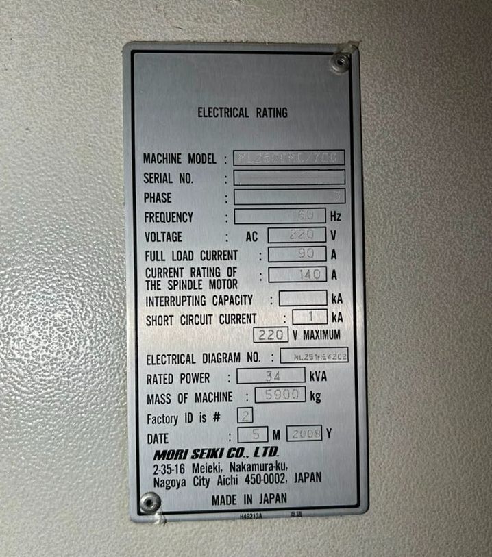 Mori Seiki NL2500MC/700 CNC Turning Center - 10″ Chuck, C Axis Live Tooling Lathe 13