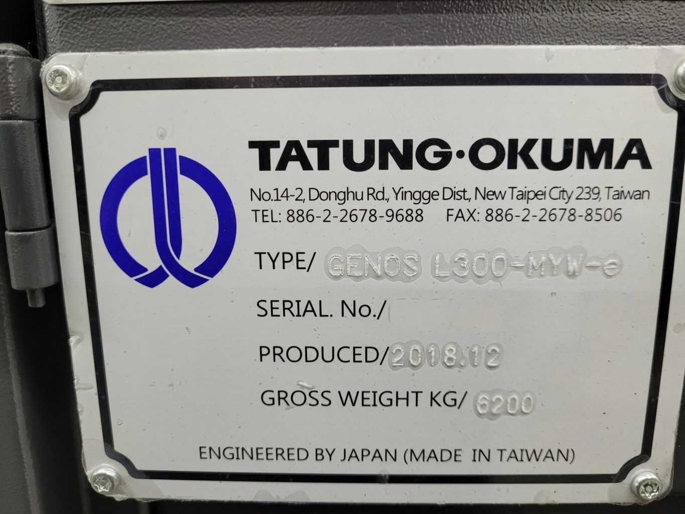 Used Okuma Genos L300-MYW-e CNC Turning Center for Sale