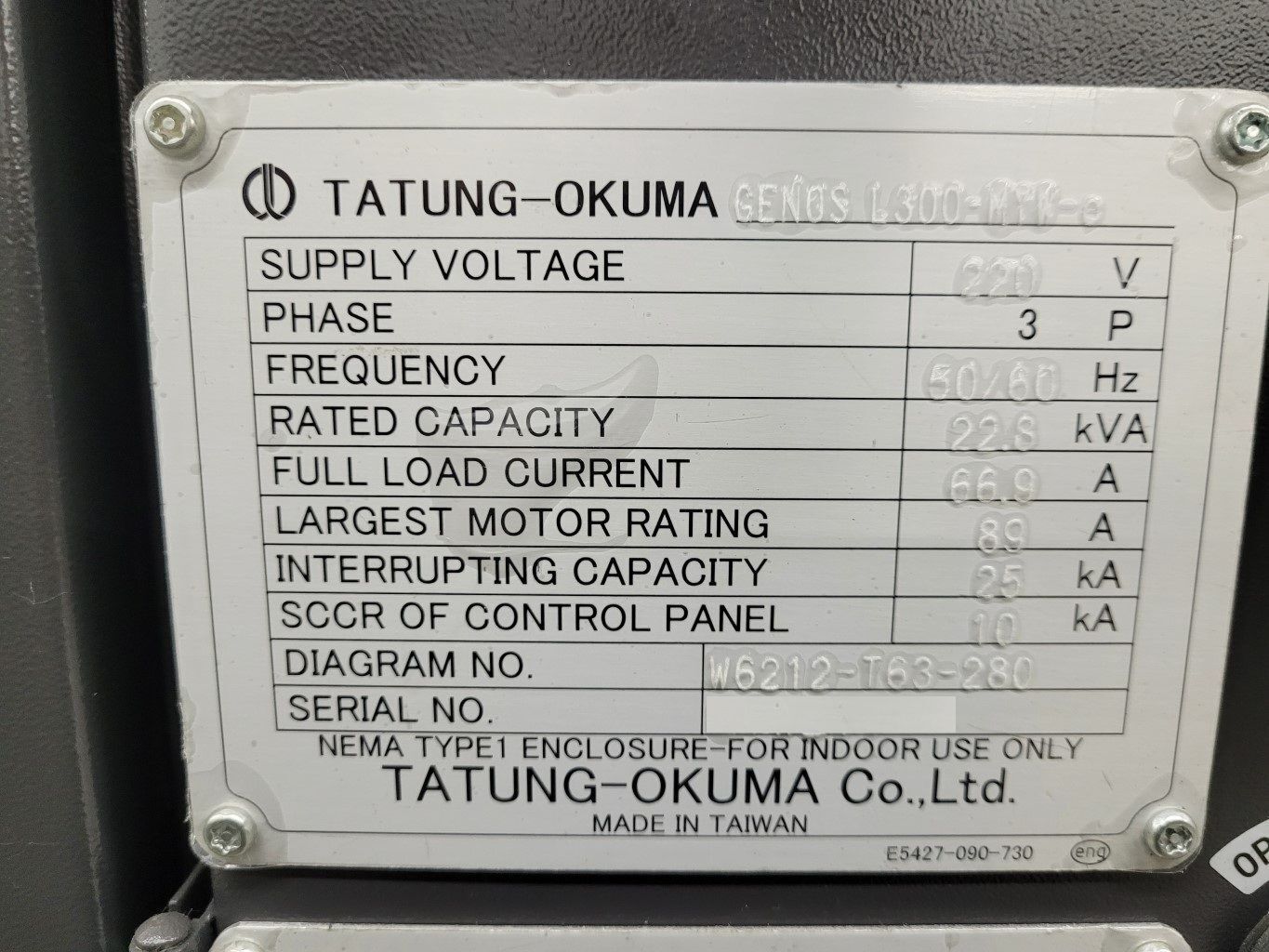 Used Okuma Genos L300-MYW-e CNC Turning Center for Sale