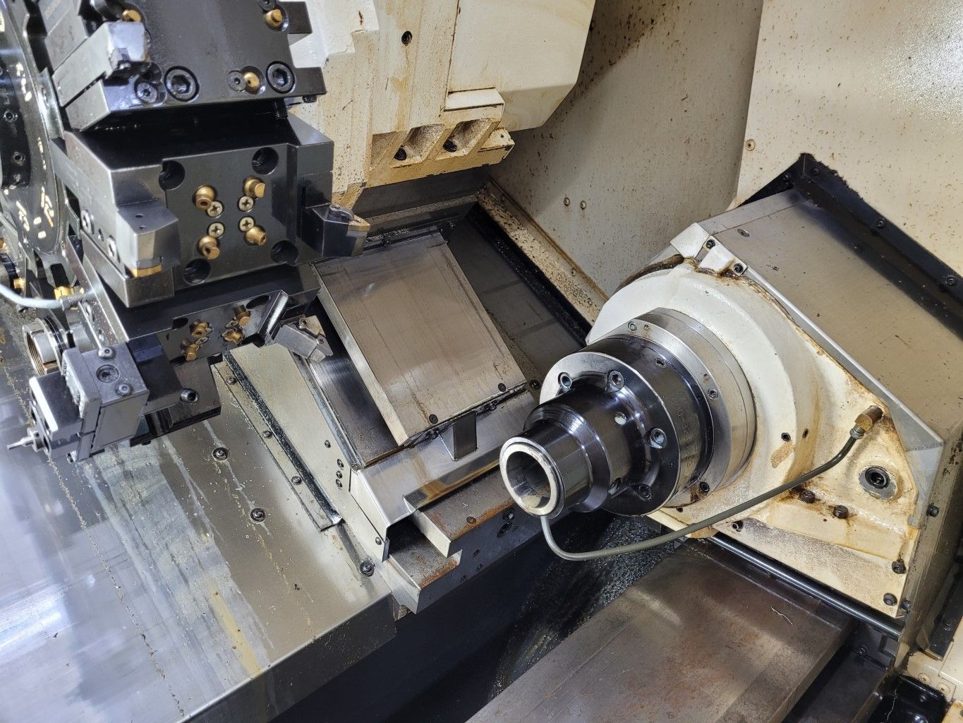 Used Okuma Genos L300-MYW-e CNC Turning Center for Sale