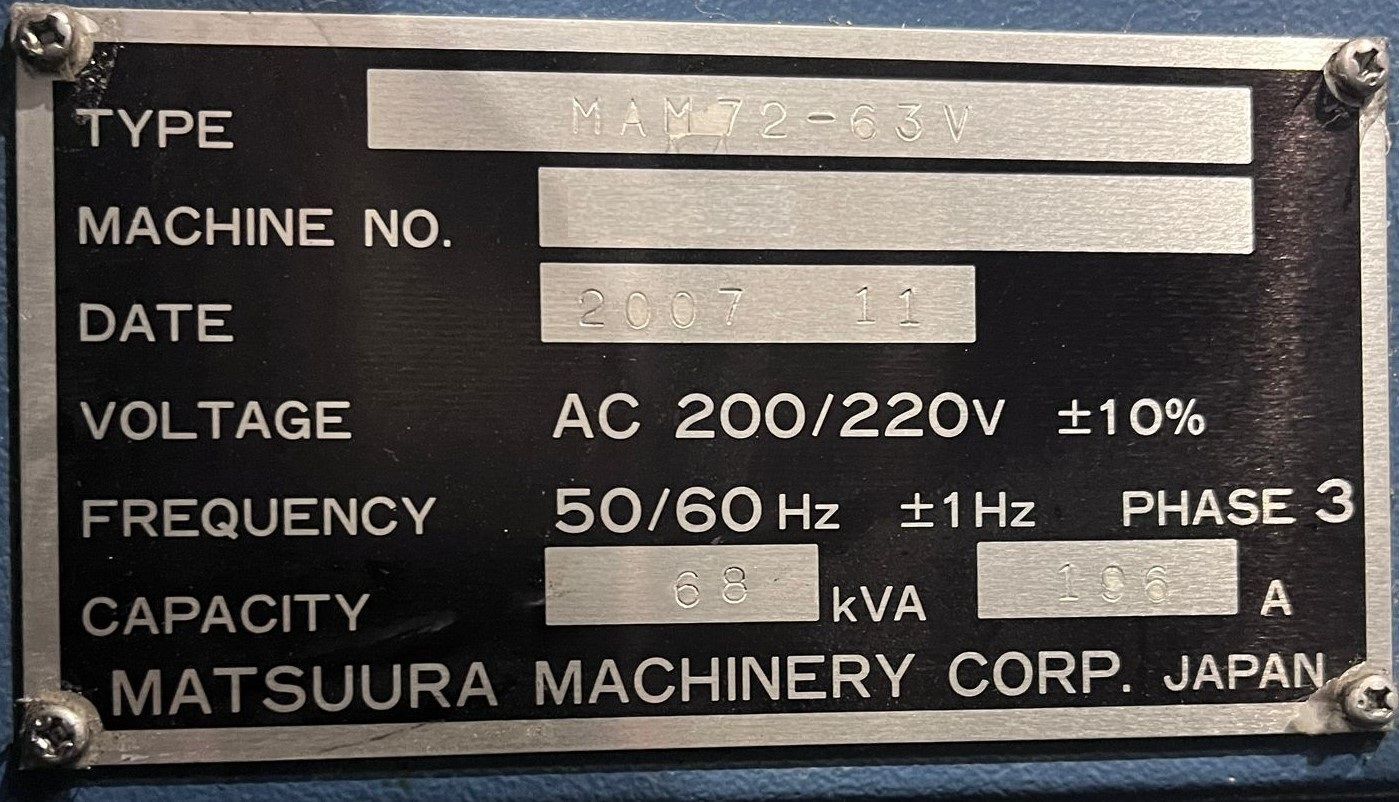 Buy Used Matsuura MAM72-63V PC6 5-Axis CNC Vertical Mill For
