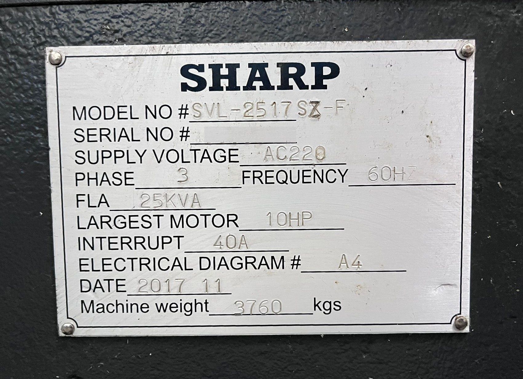 Sharp SVL-2517 SZ-F CNC Vertical Machining Center - Mini Mill 27