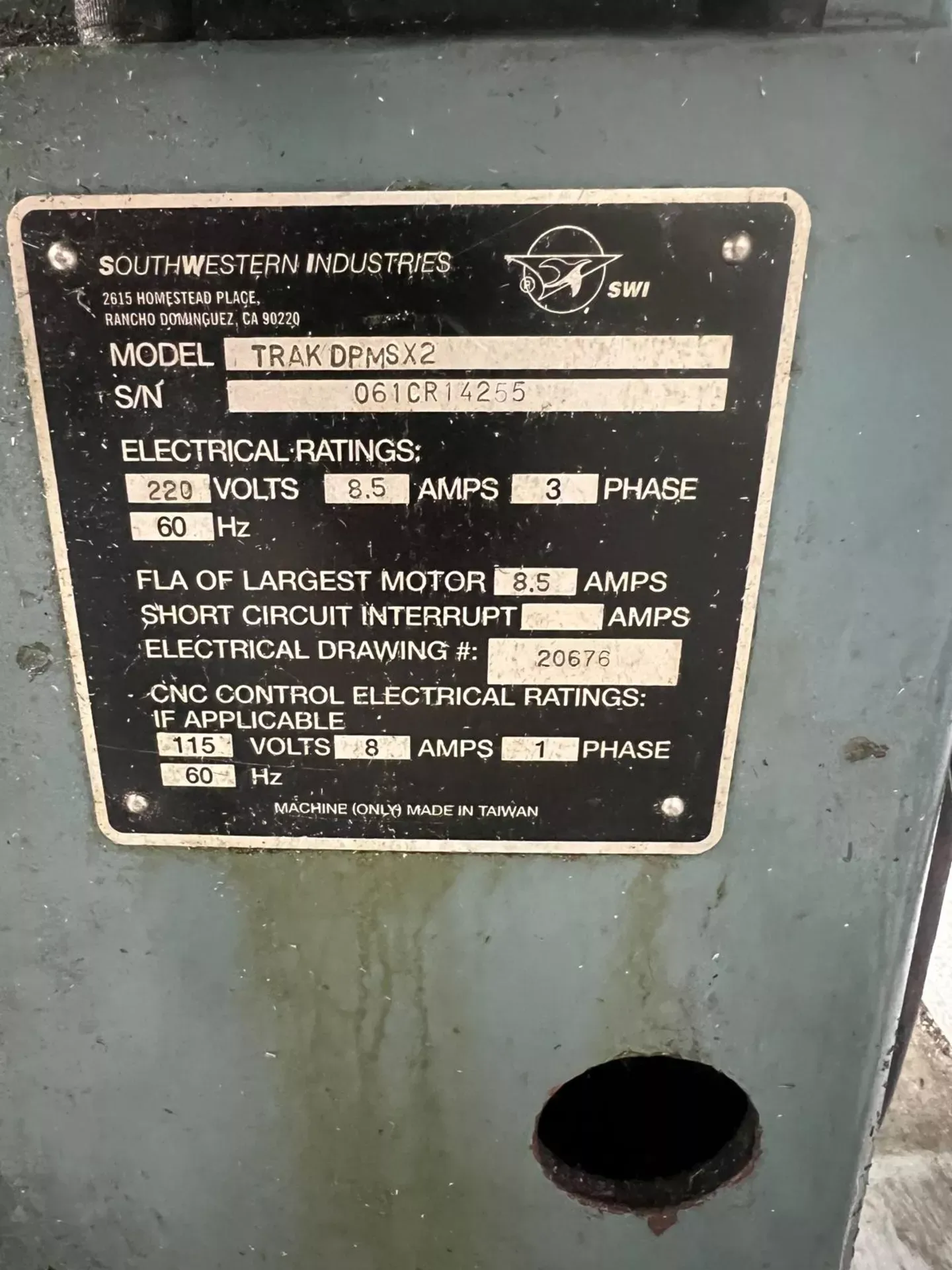 SOUTHWESTERN INDUSTRIES TRAK DPM SX2 5