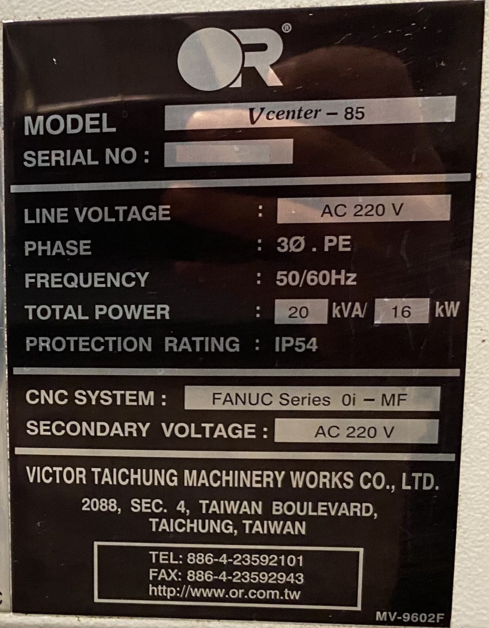 Victor Taichung Vcenter-85 CNC Vertical Machining Center 18