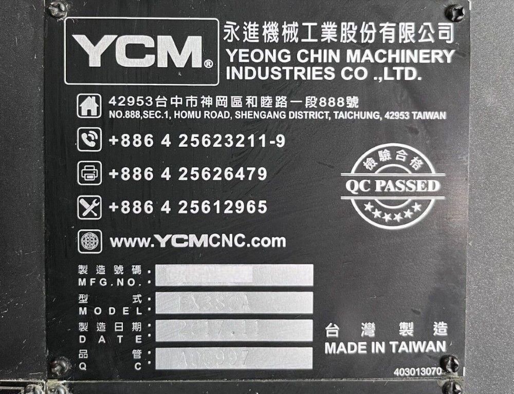 YCM FX-380A 5 Axis CNC Vertical Machining Center - Mill 22