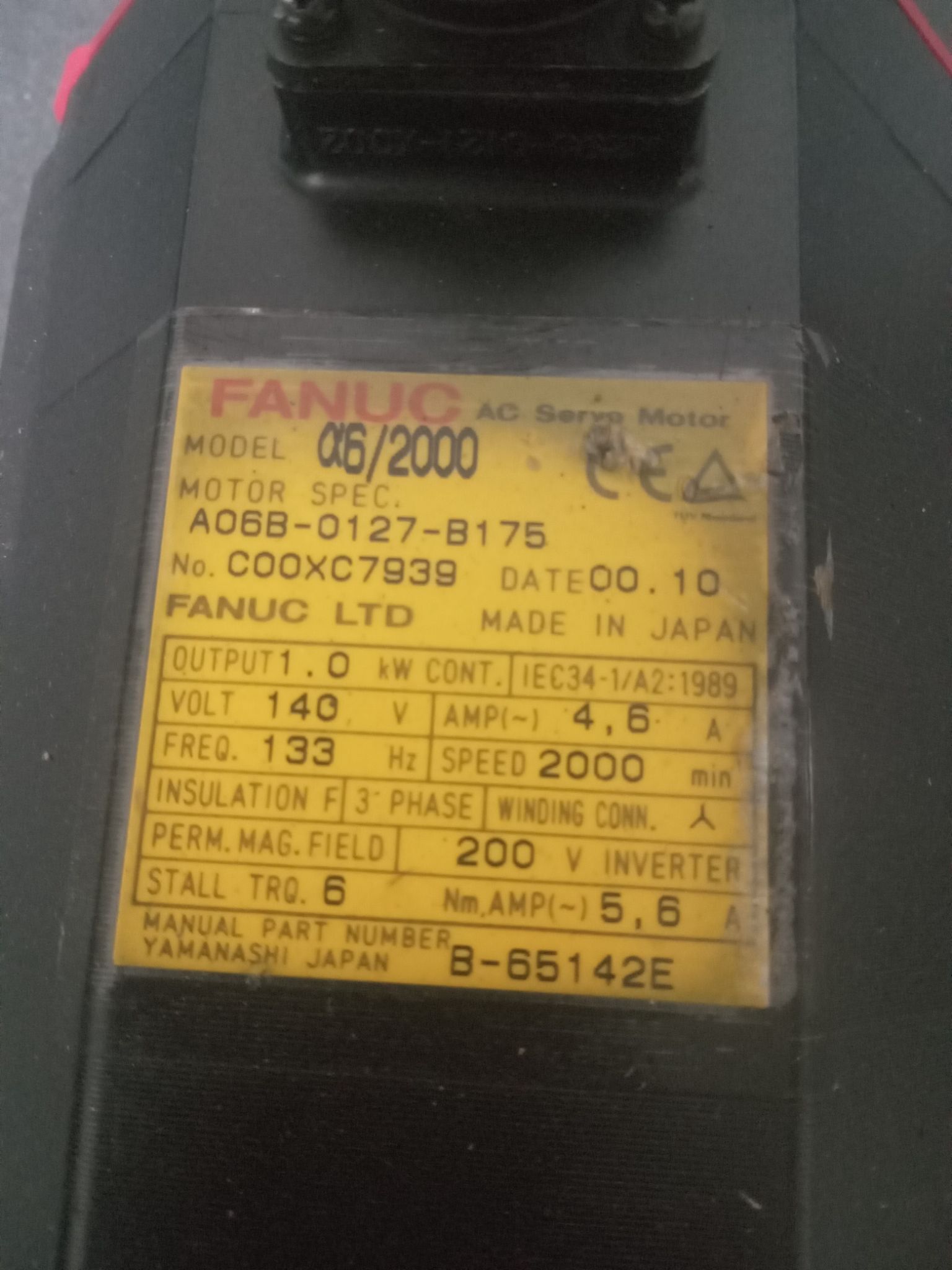 FANUC A06B-0127-B175 AC Servo Motor 1