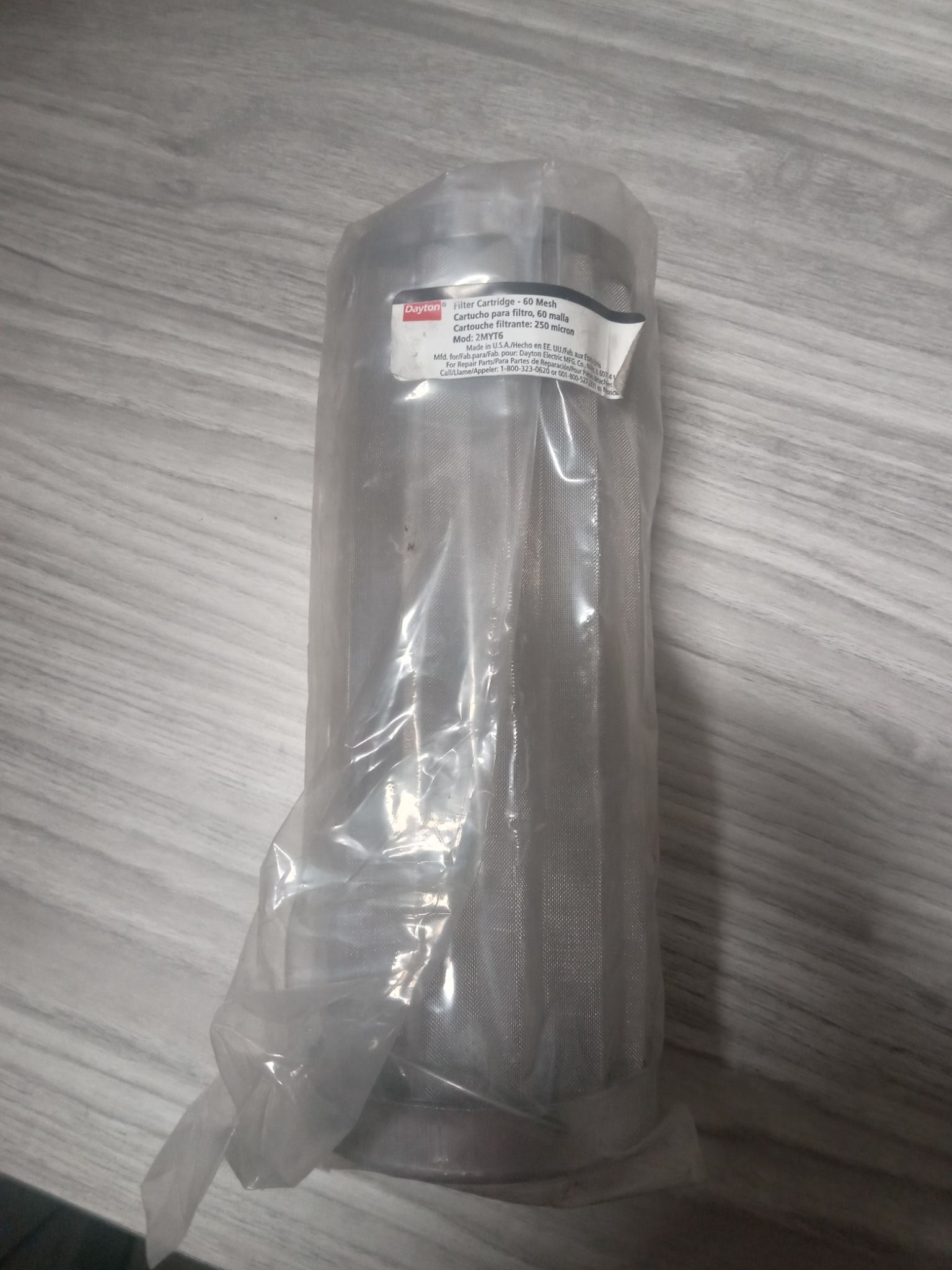 New Dayton 2MYT6 Filter Cartridge, 60 Mesh Stainless Steel 60 Micron 0