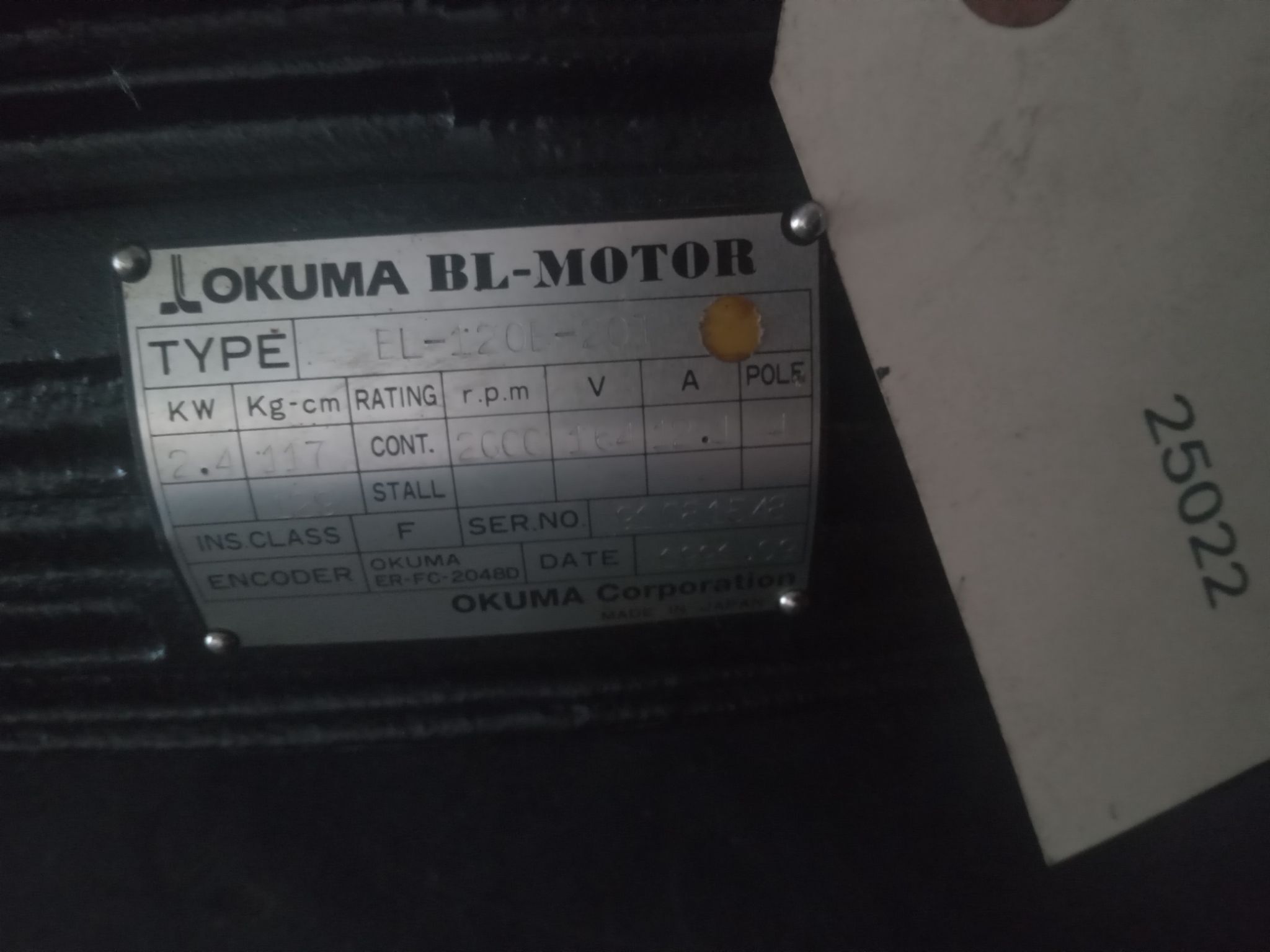 OKUMA BL-120E-207 w/ ENCODER : ER-FC-204BD 1