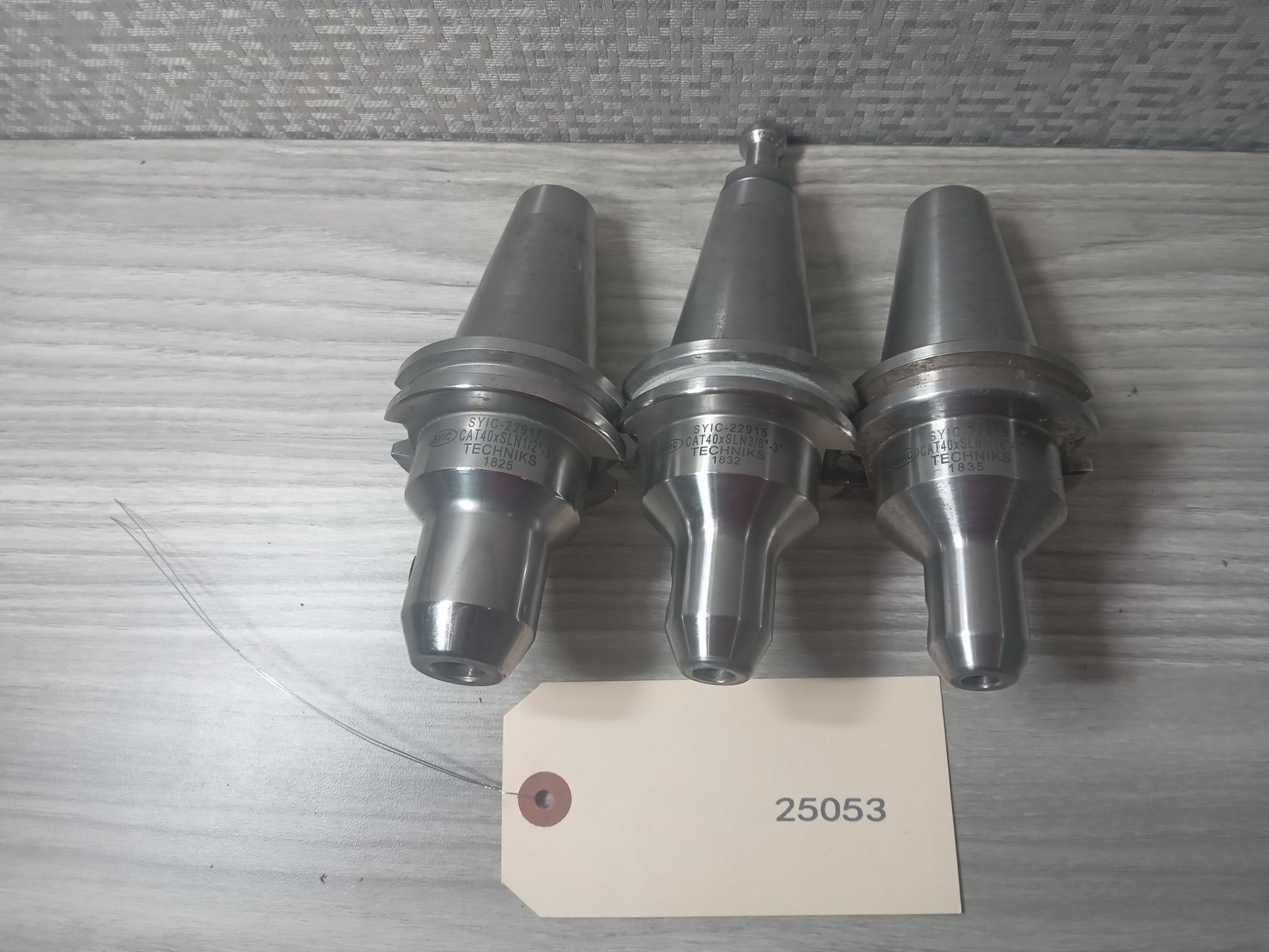 3x SYIC CAT40 Tool Holders Side Lock Weldon Flat 1/2" 3/8" 5/16" 0