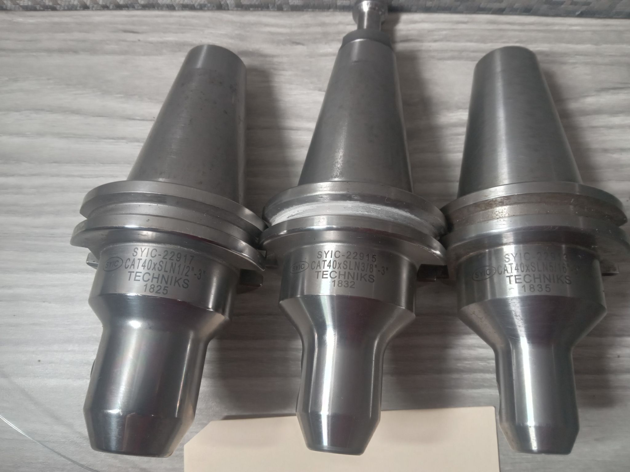3x SYIC CAT40 Tool Holders Side Lock Weldon Flat 1/2" 3/8" 5/16" 1