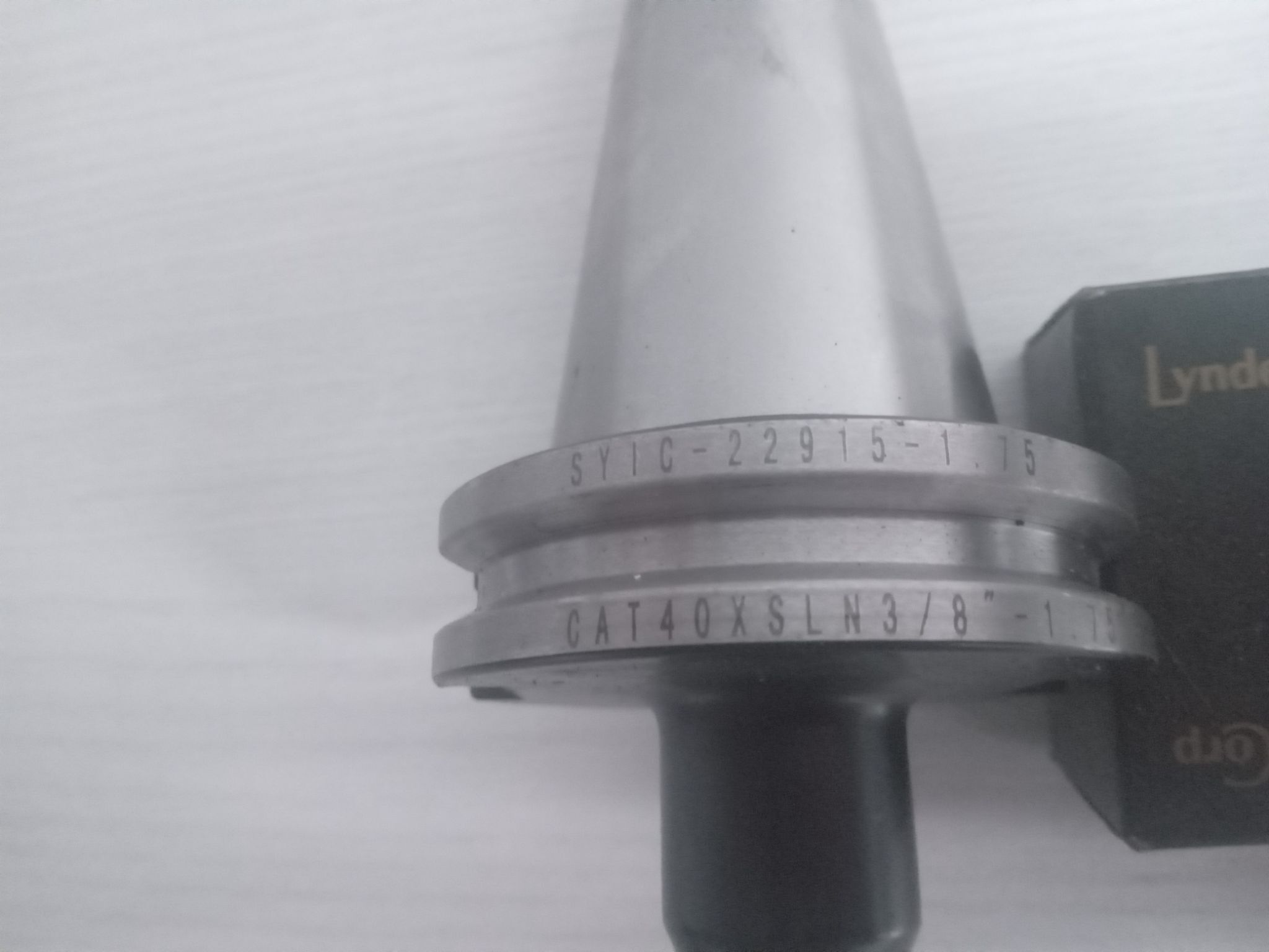SYIC CAT 40 TOOL HOLDER 3/8" SOLID WELDON FLAT NEW OPEN BOX 22915-1.75 1