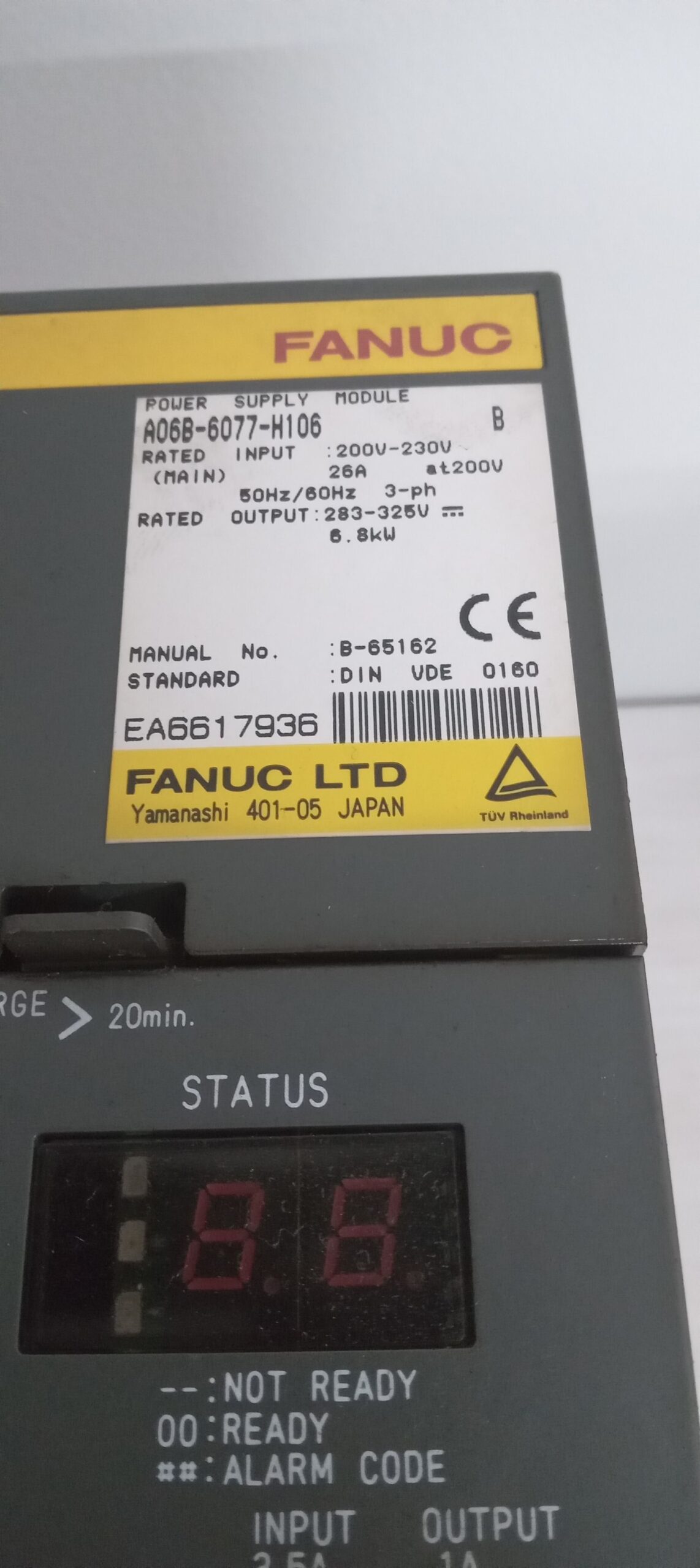 FANUC A06B-6077-H106 POWER SUPPLY MODULE SERIES B MANAUAL No B-65162 1