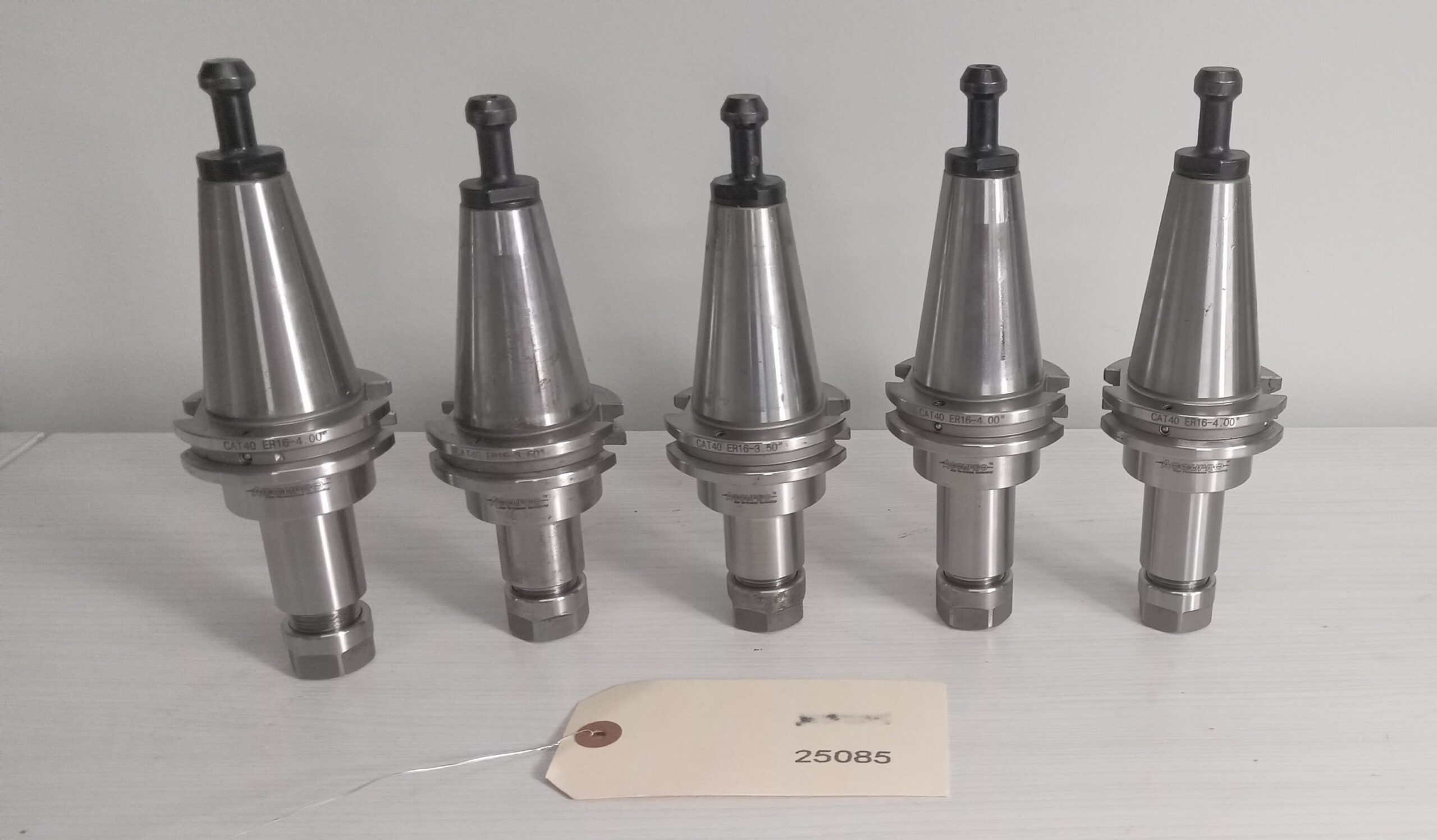 5x lot of 5 Accupro ER16 Cat40 Tool Holders 4 inch and 3.5" 0