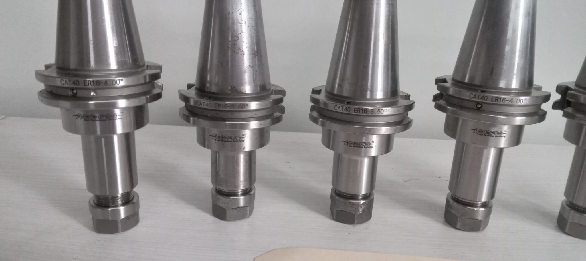 5x lot of 5 Accupro ER16 Cat40 Tool Holders 4 inch and 3.5" 5