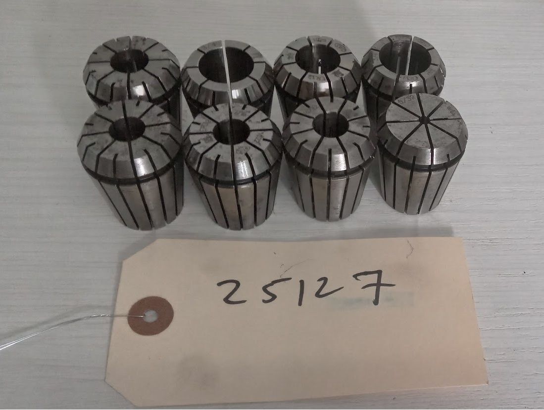 Lot of 8 ER32 Collets SYIC 3/4 5/8 15/32 5/32 7/16 1/2 0