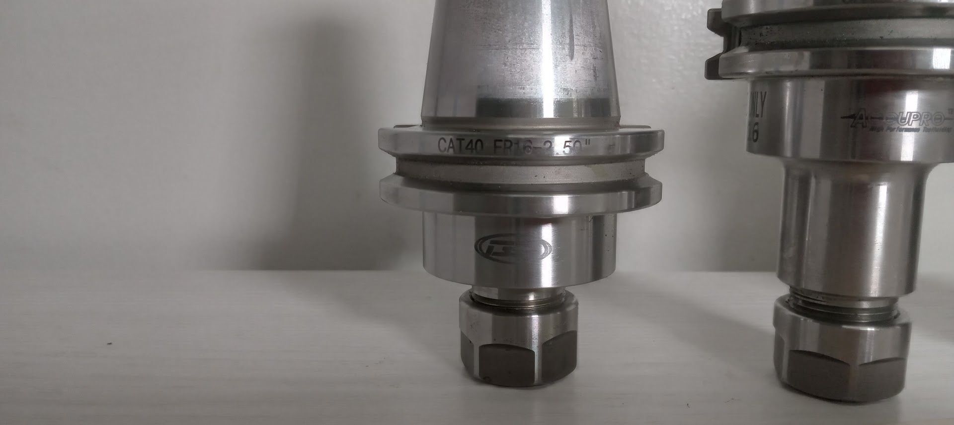 Lot of 3 Tool Holders Cat40 SYIC GS Accupro ER16 1" Weldon Flat 1