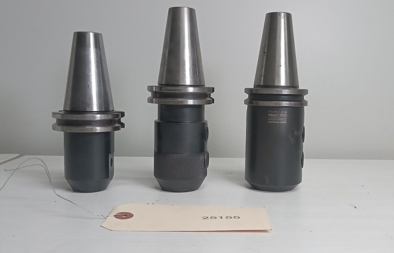 3x Cat 40 Tool Endmill Holders Weldon 1.25" 0.75" Kingston Kennametal Ultradex 2
