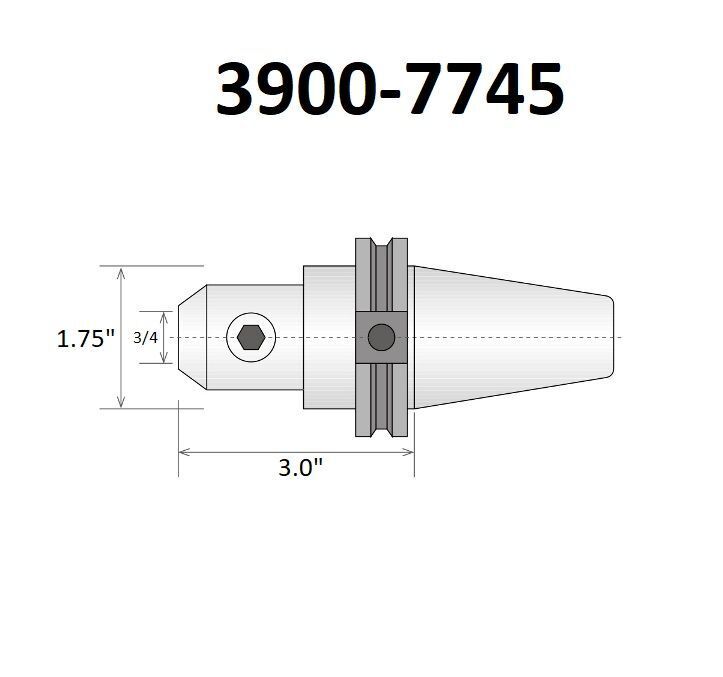 HHIP 3900-7745 PRO-SERIES 3/4 CAT 40 V-FLANGE END MILL HOLDER 3" GAGE DEPTH 4