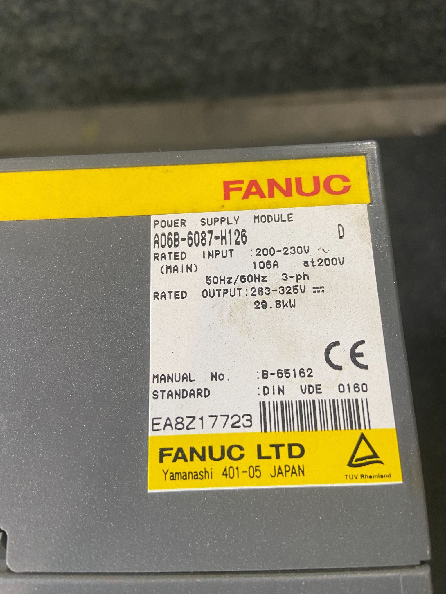 FANUC A06B-6087-H126 Module Series D Power Supply 1